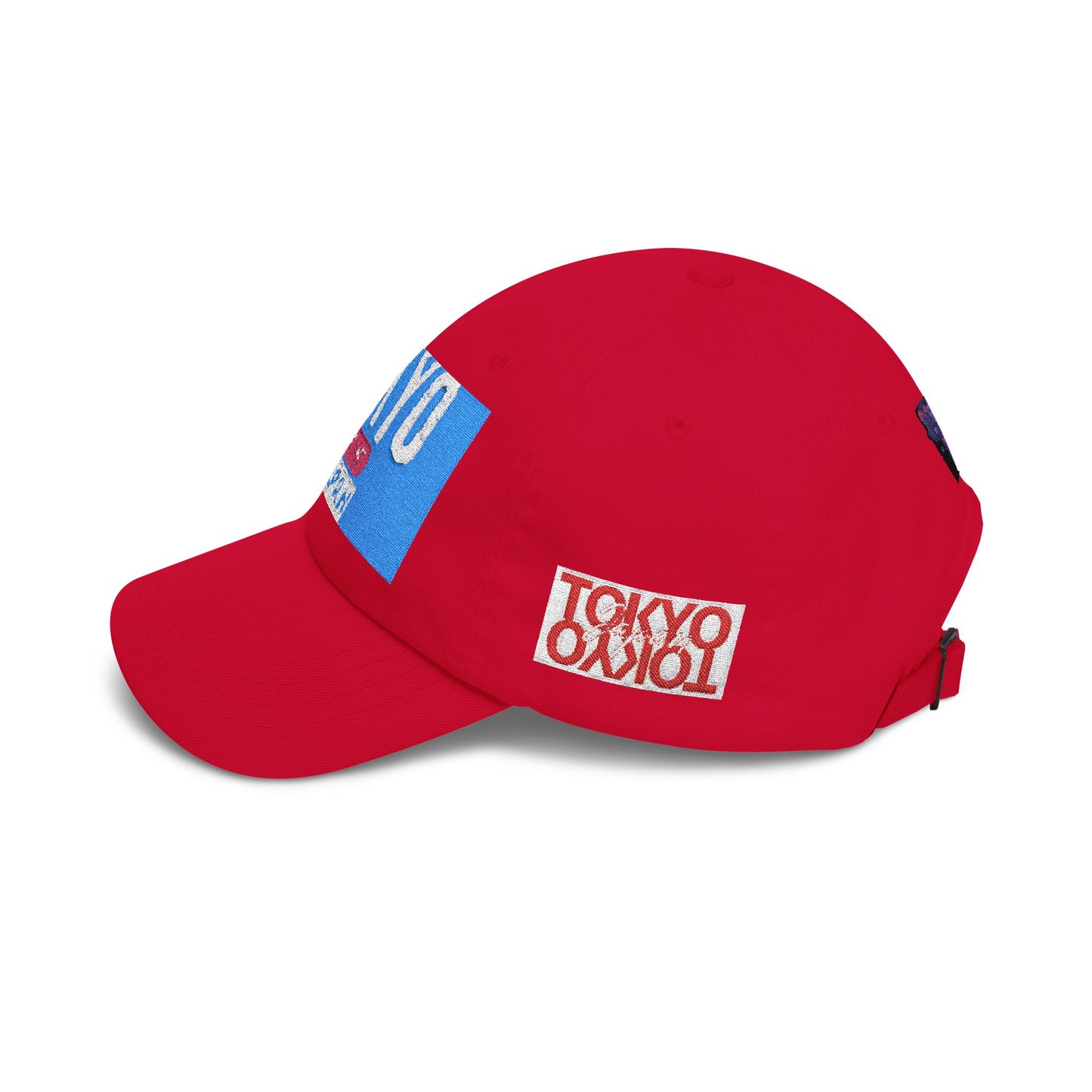 Tokyo Retro Patch Dad Cap – White Embroidered Travel Baseball Hat