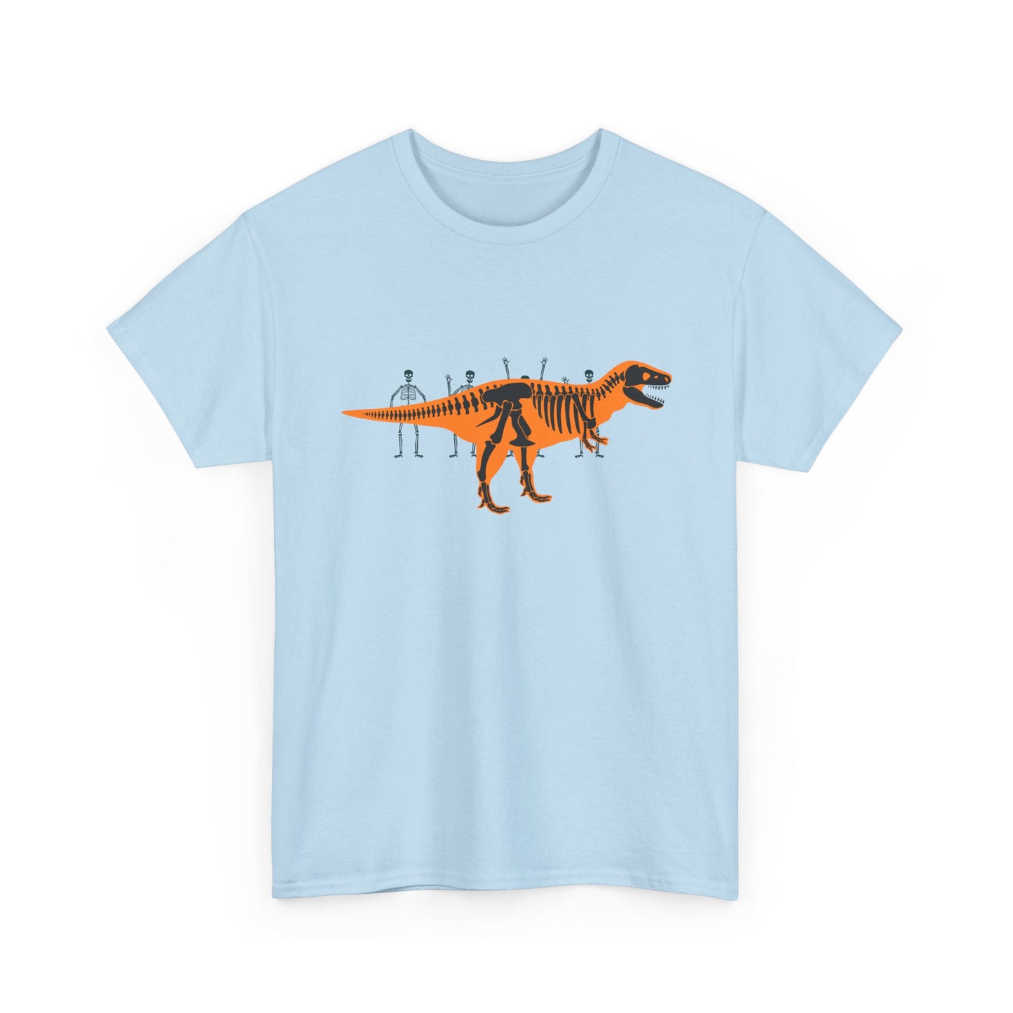 Dinosaur Graphic Tee — Retro Neon T-Rex & Skeleton Shirt