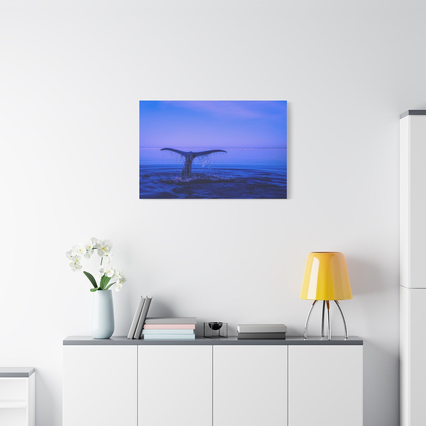 Whale Tail Matte Canvas Print — Ocean Sunset Wall Art