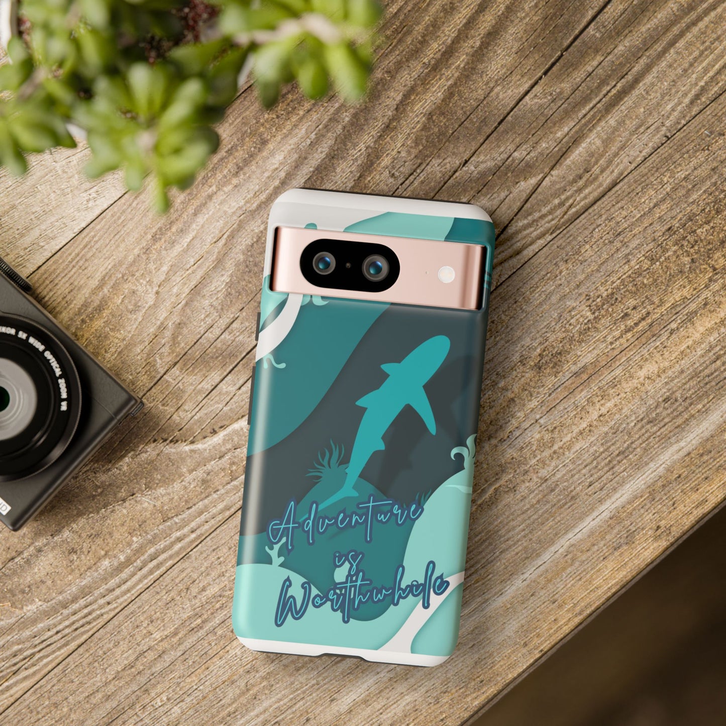 Blue Ocean Phone Case - "Adventure is Worthwhile" Teal Protective Cover