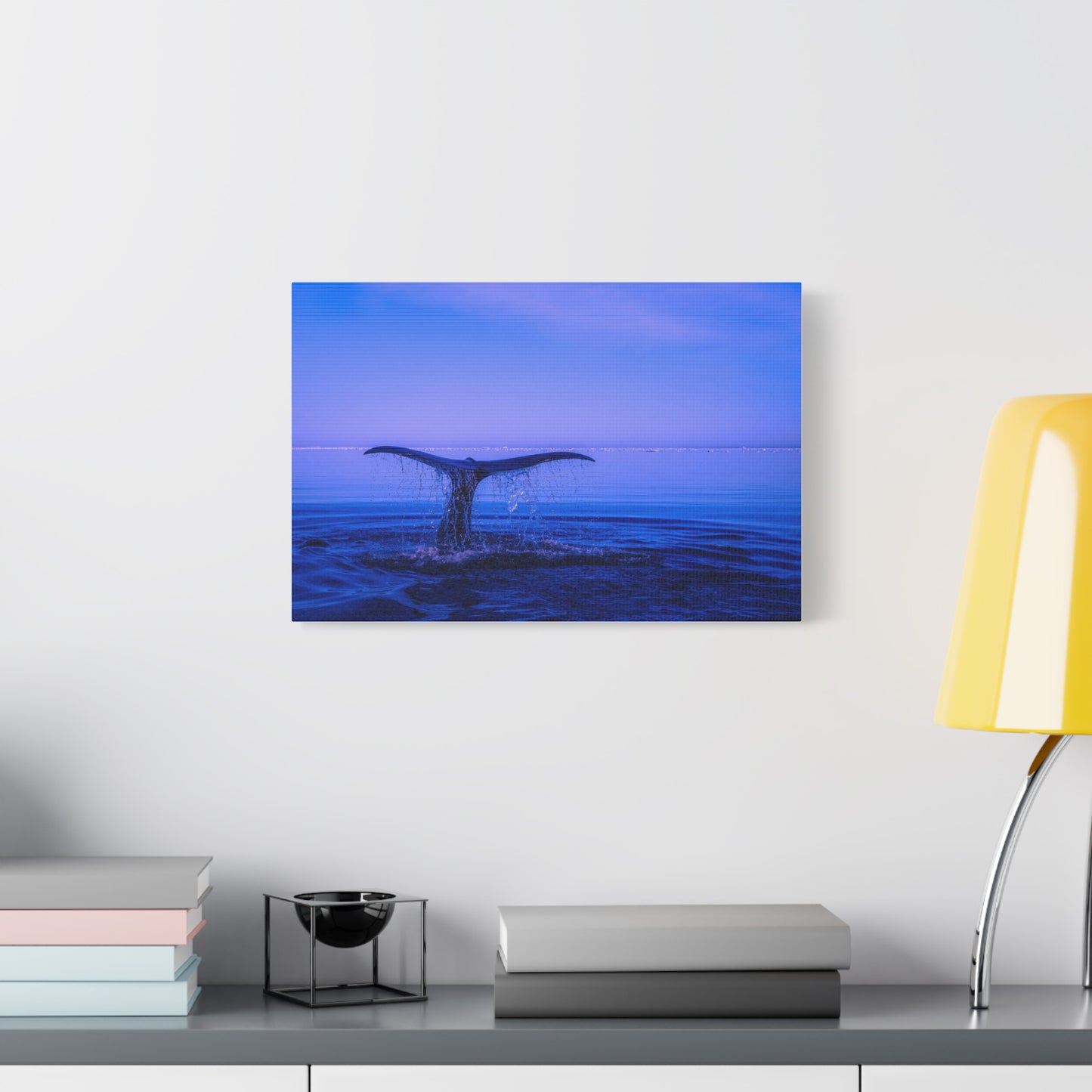 Whale Tail Matte Canvas Print — Ocean Sunset Wall Art