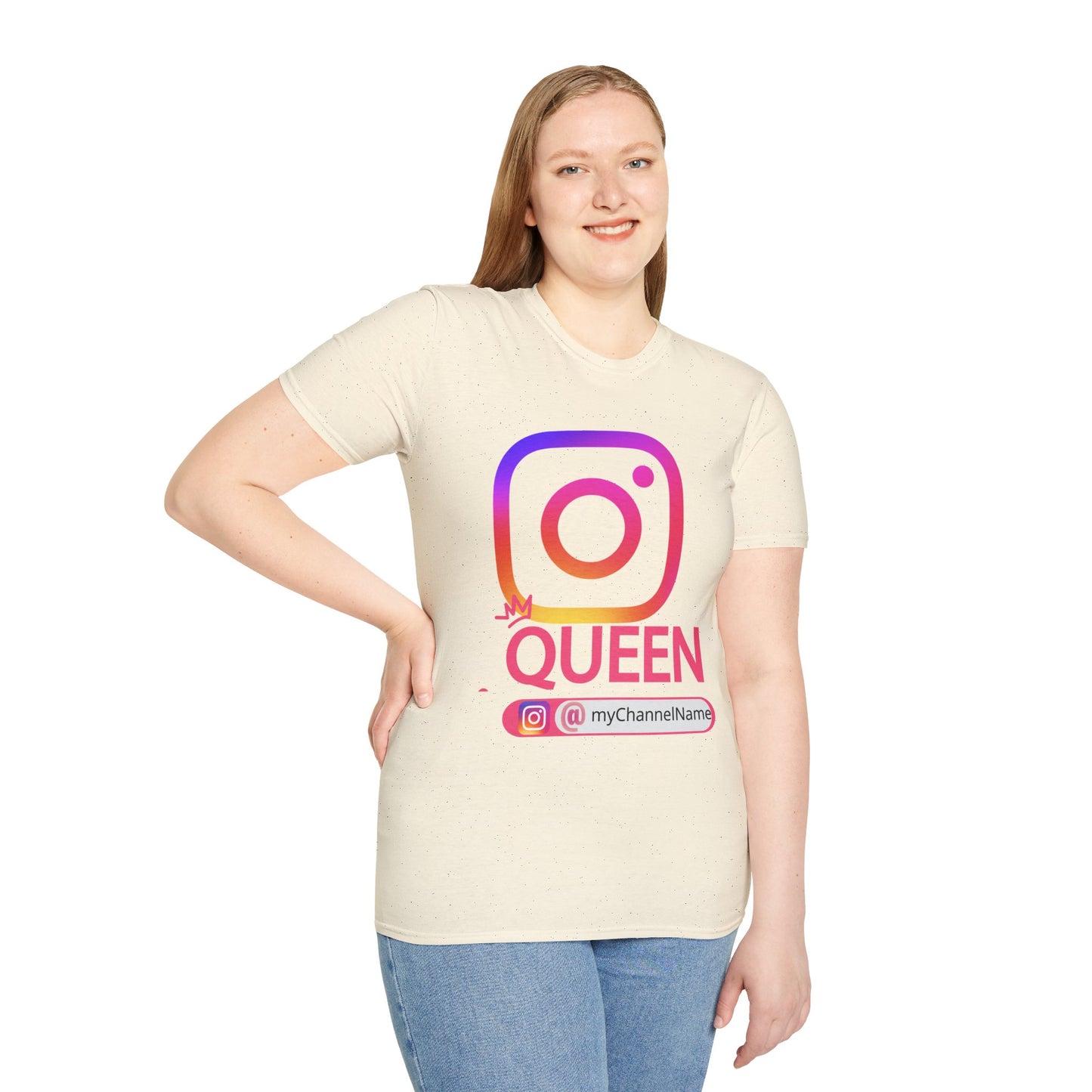 Instagram Queen T-Shirt — "Queen" Social Media Tee with Custom @handle