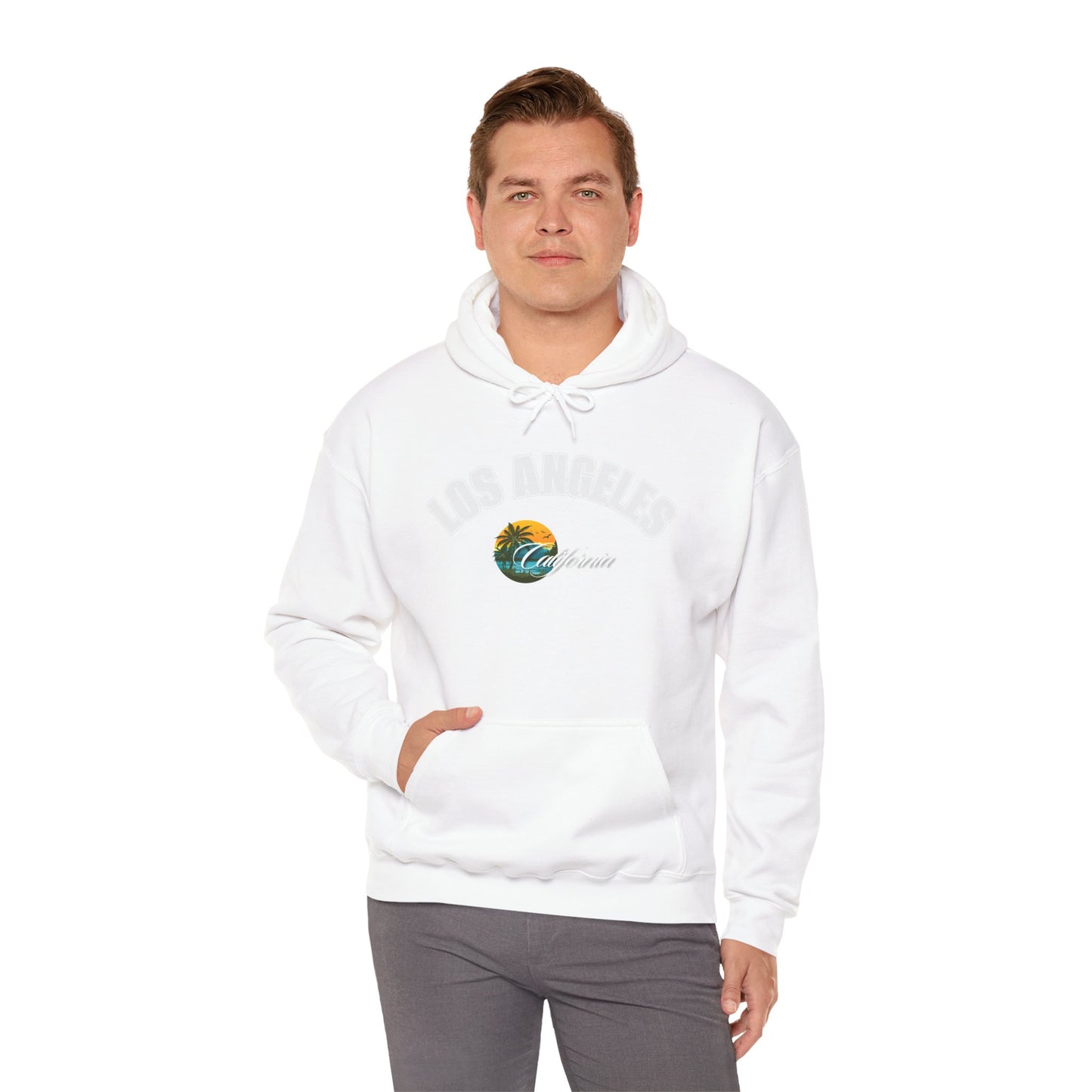 Los Angeles Retro Surf Hoodie — Vintage Sunset Car & Palm Tree Sweatshirt