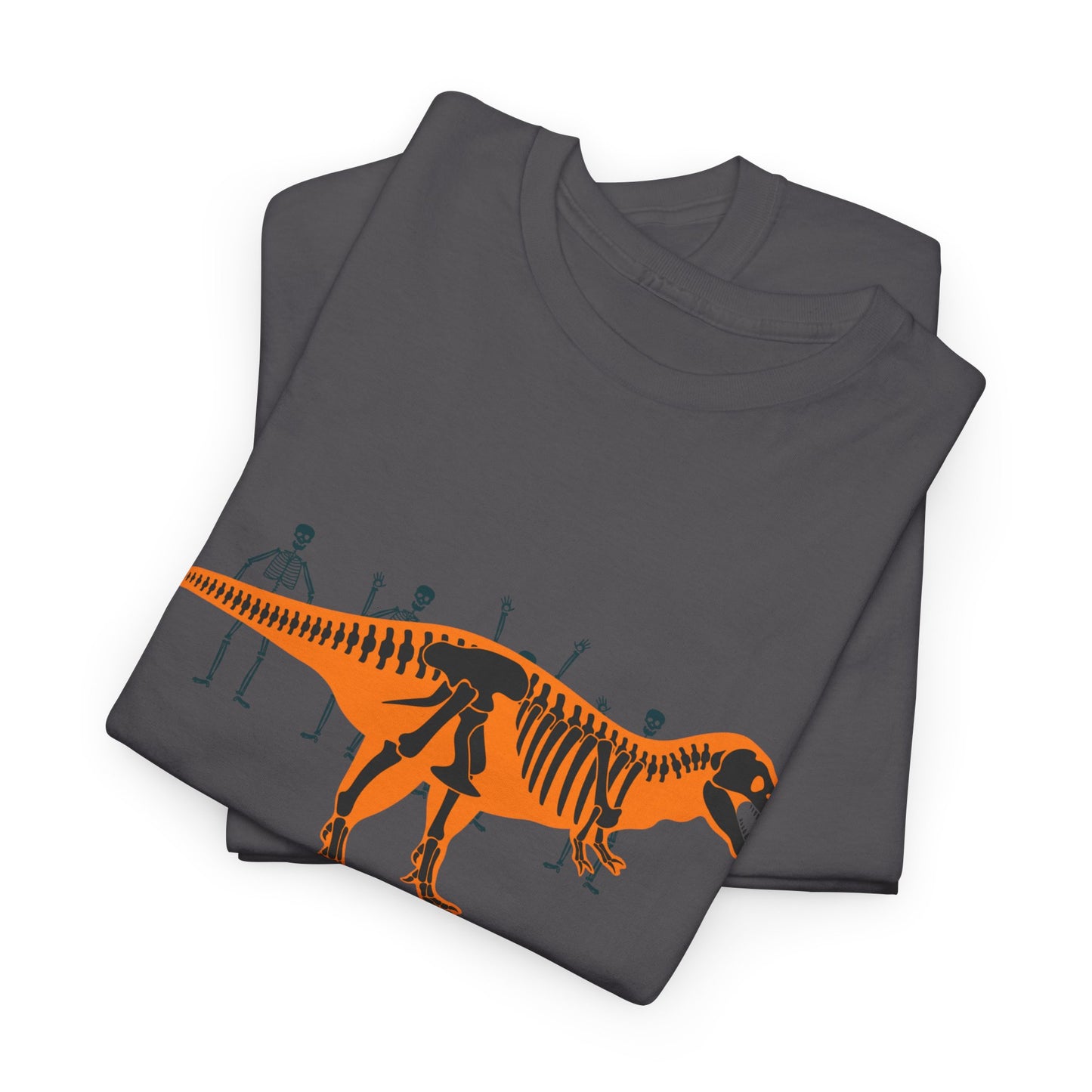 Dinosaur Graphic Tee — Retro Neon T-Rex & Skeleton Shirt