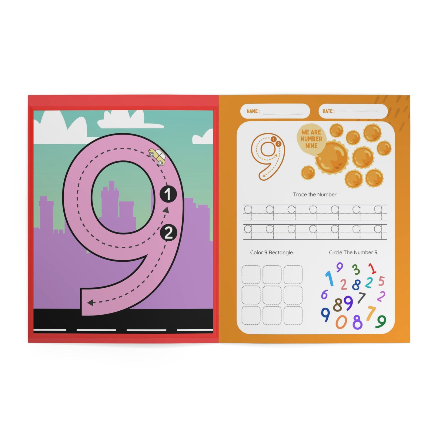 Trace the Number Coloring Book — Number Learning Activity Book for Kids