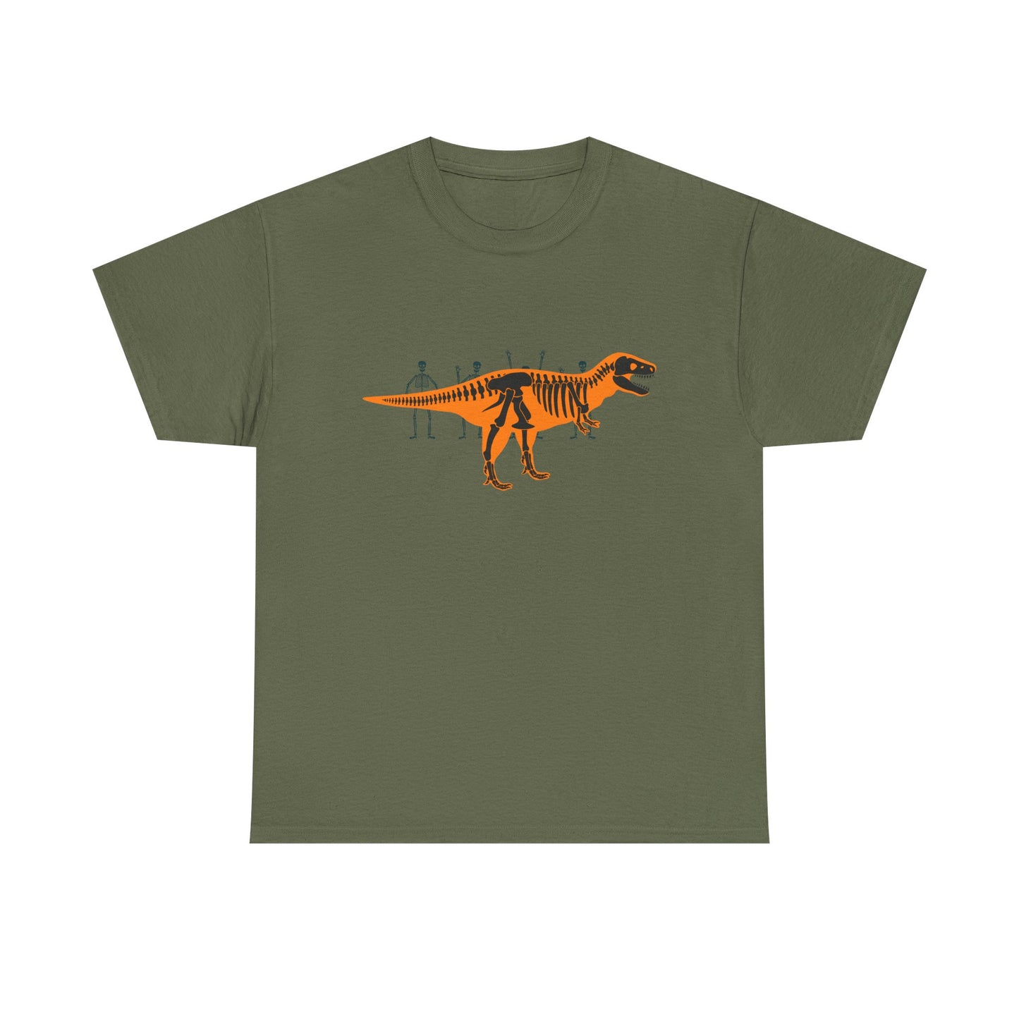Dinosaur Graphic Tee — Retro Neon T-Rex & Skeleton Shirt