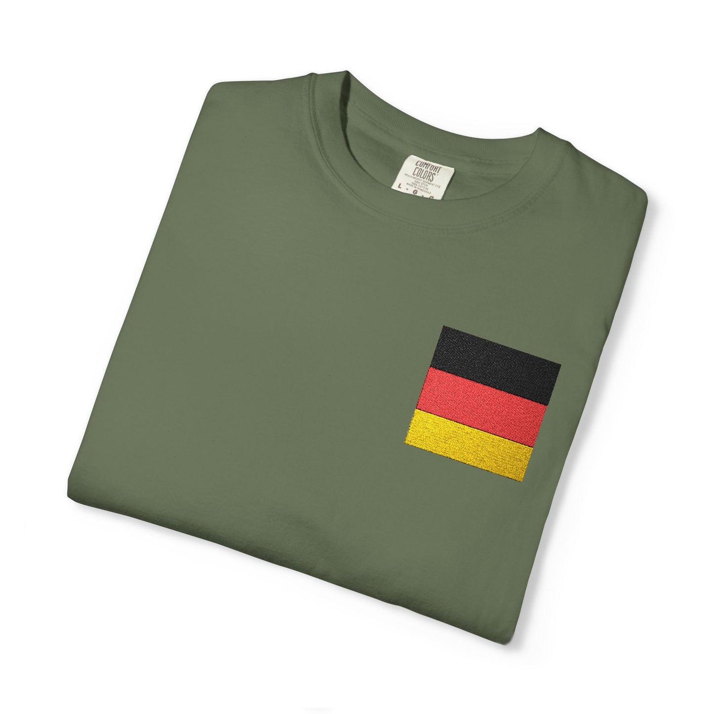 Germany Flag Pocket T-Shirt — German Pride Tee with Sleeve Flags
