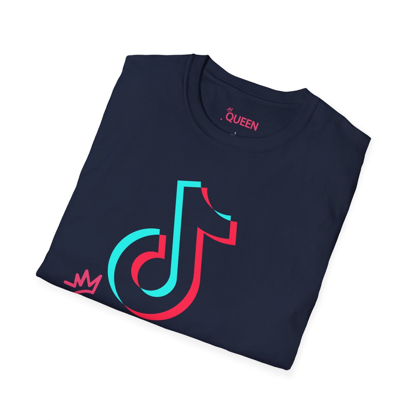 TikTok Queen Graphic T-Shirt — Personalized Channel Name, 'New Day New Start' Back Design
