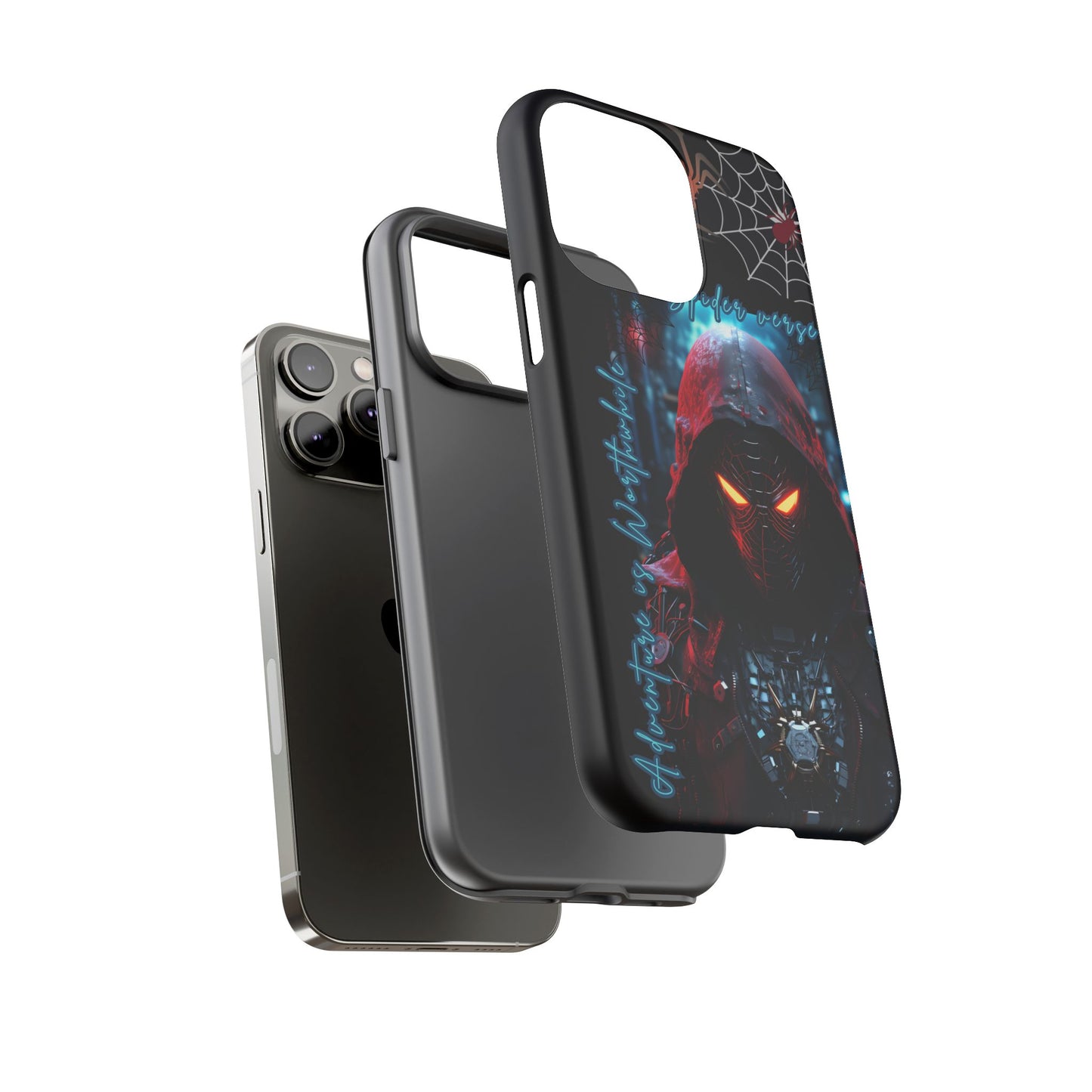Spiderman Phone Case — Neon Hooded Skull Design "Spider verse"