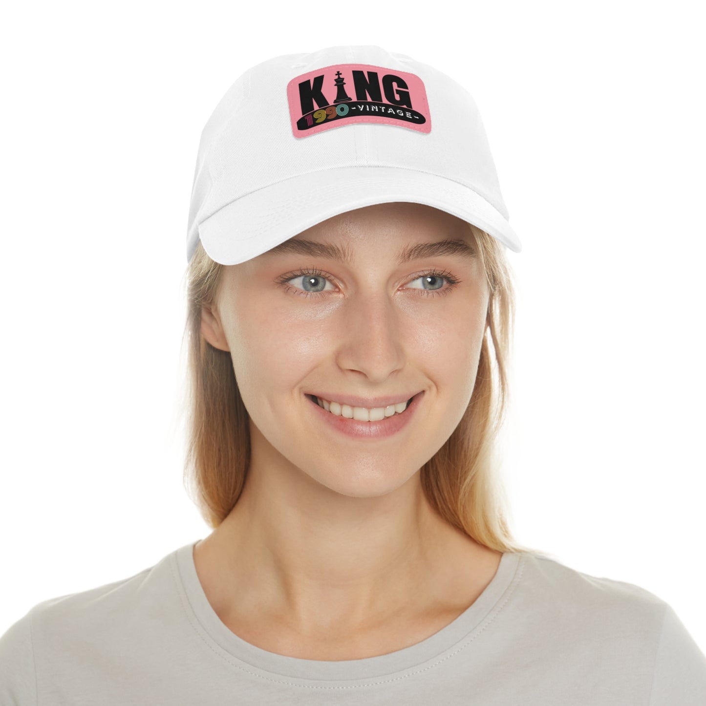 King 1990 Vintage Leather Patch Dad Hat