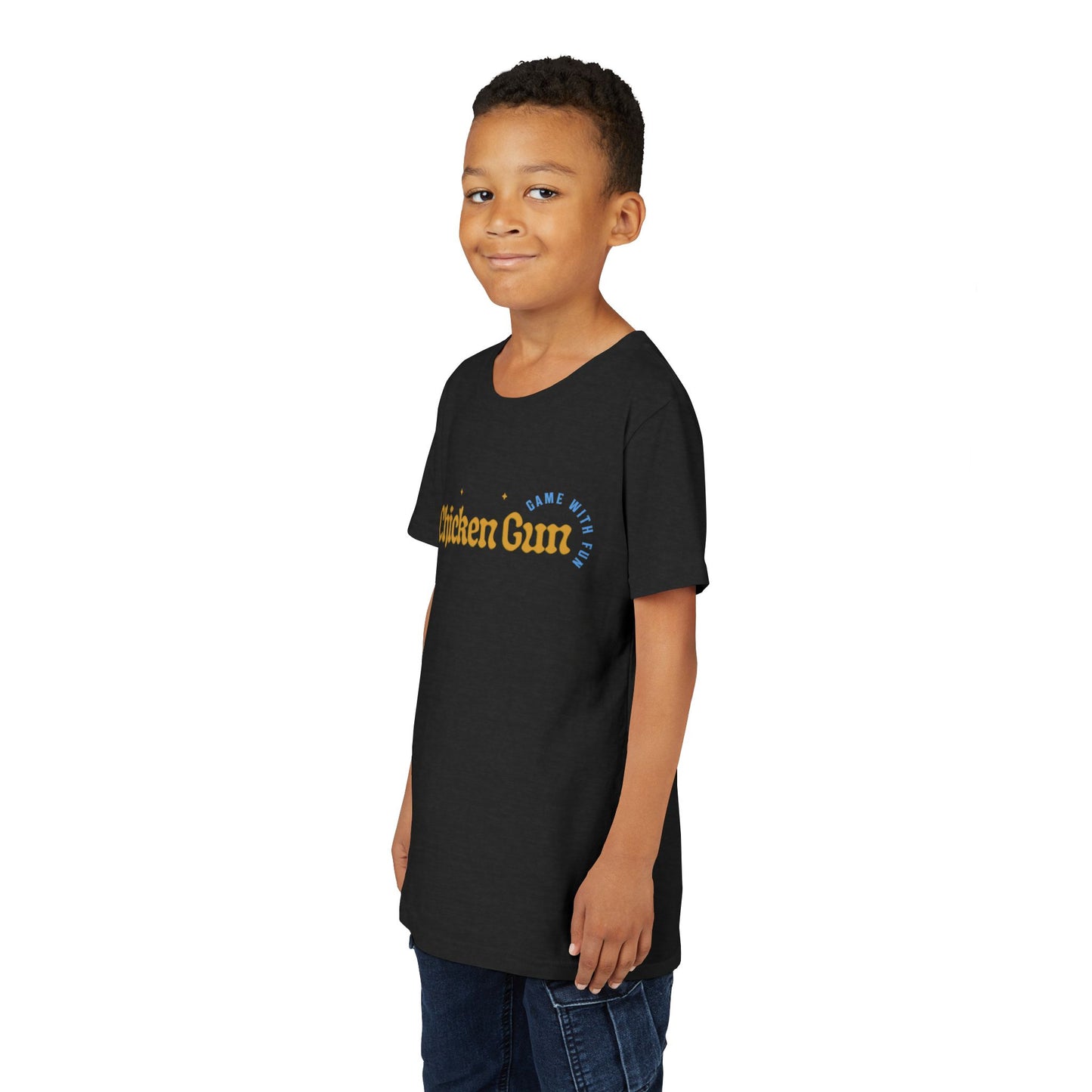 Youth Tee — Cute Chicken Gun Character Kids T-Shirt
