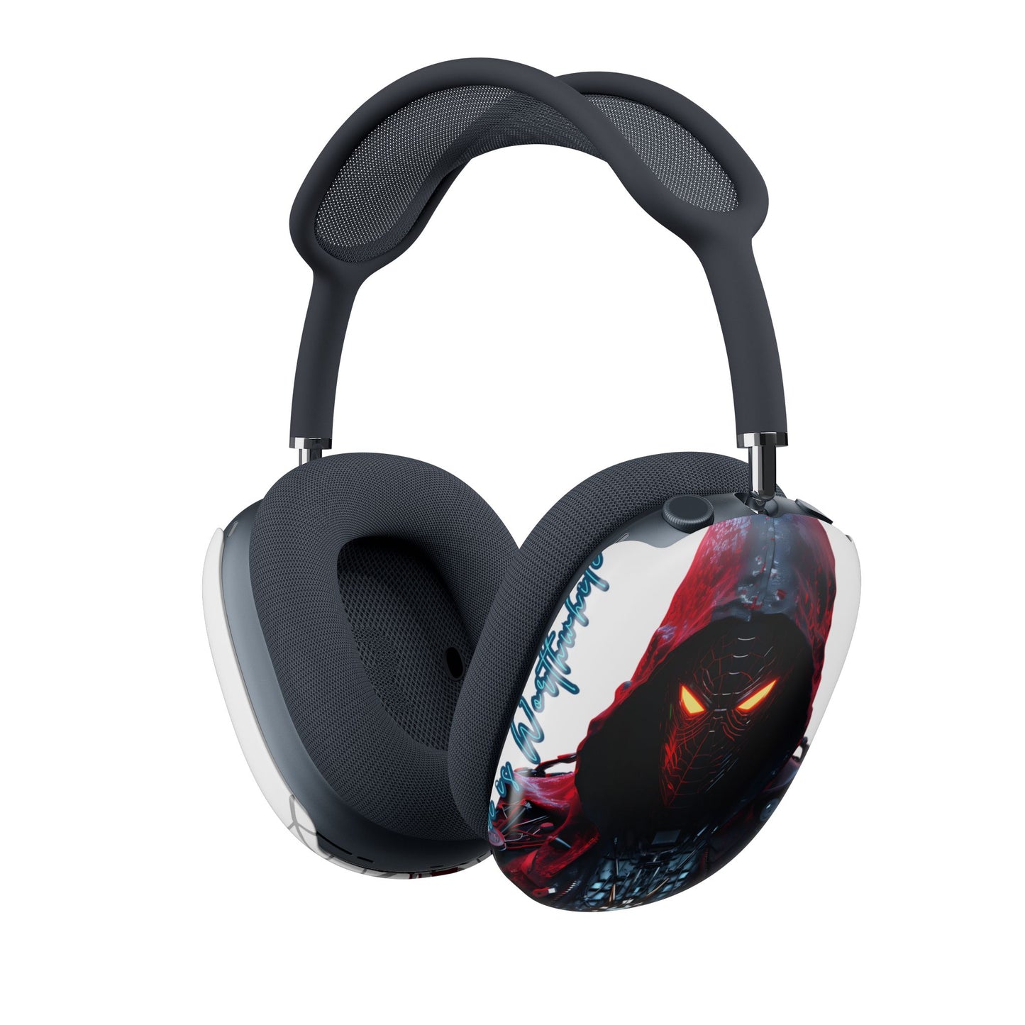 Spiderman Dark Hooded Warrior AirPods Max Case — Spider Emblem Protective Skins
