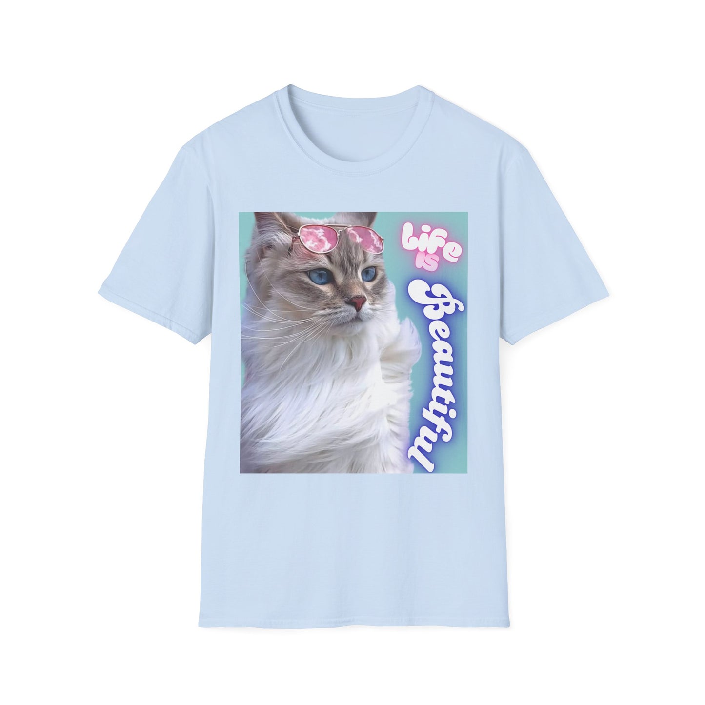 Life Is Beautiful Cat T-Shirt — Inspirational Cat Graphic Tee