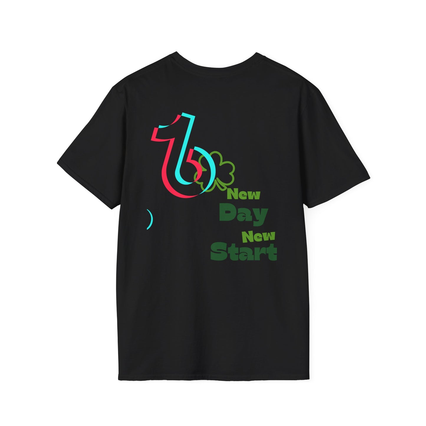 TikTok Queen Graphic T-Shirt — Personalized Channel Name, 'New Day New Start' Back Design