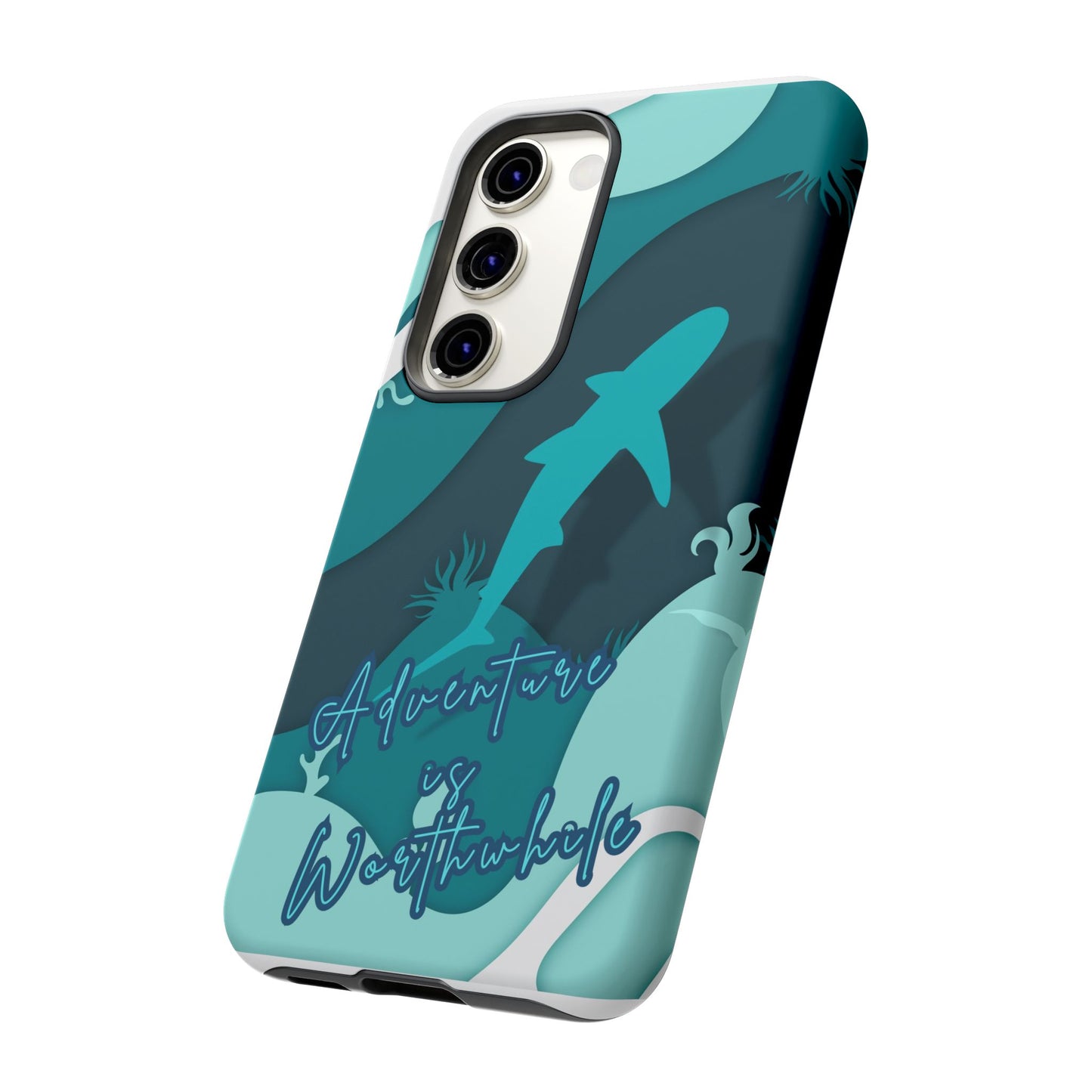 Blue Ocean Phone Case - "Adventure is Worthwhile" Teal Protective Cover