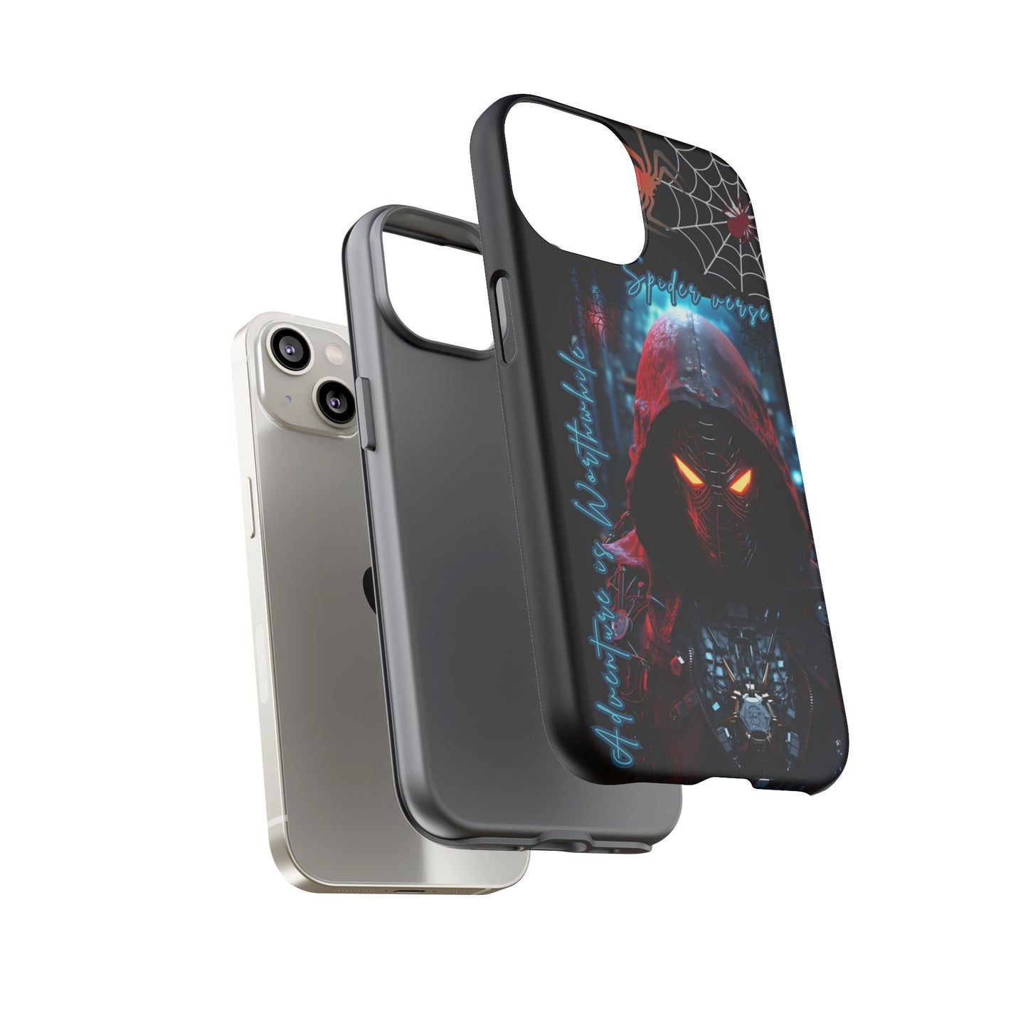 Spiderman Phone Case — Neon Hooded Skull Design "Spider verse"