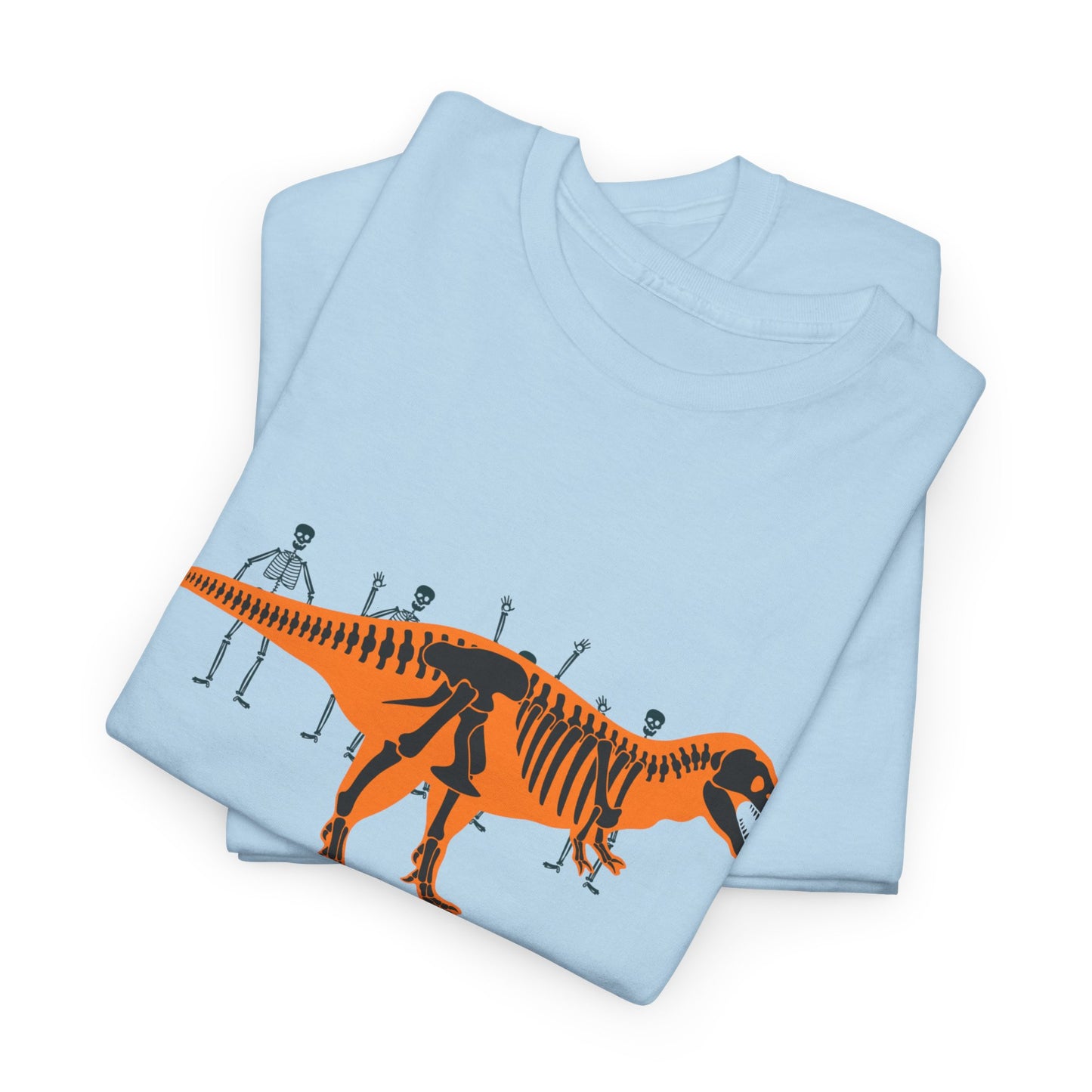 Dinosaur Graphic Tee — Retro Neon T-Rex & Skeleton Shirt