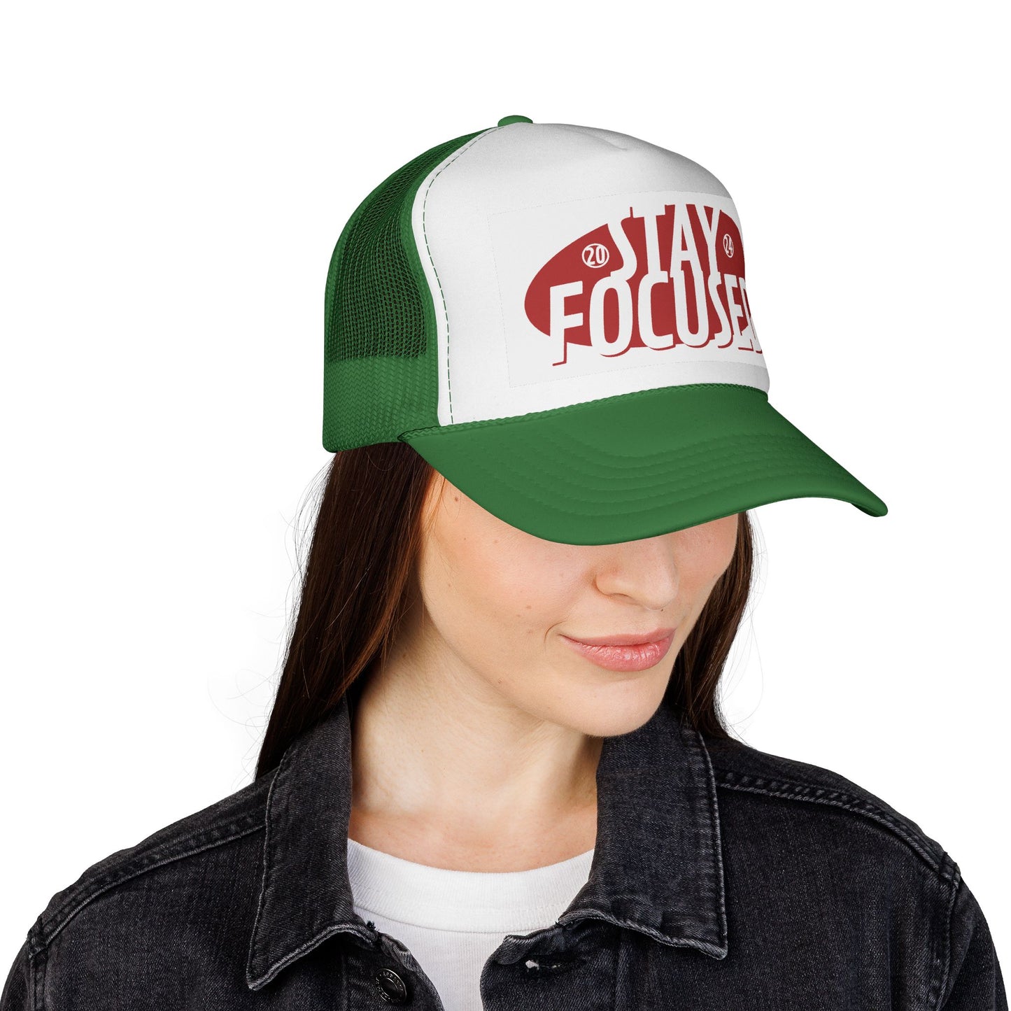 Stay Focused Trucker Cap — Motivational Mesh Hat for Productivity & Daily Wear
