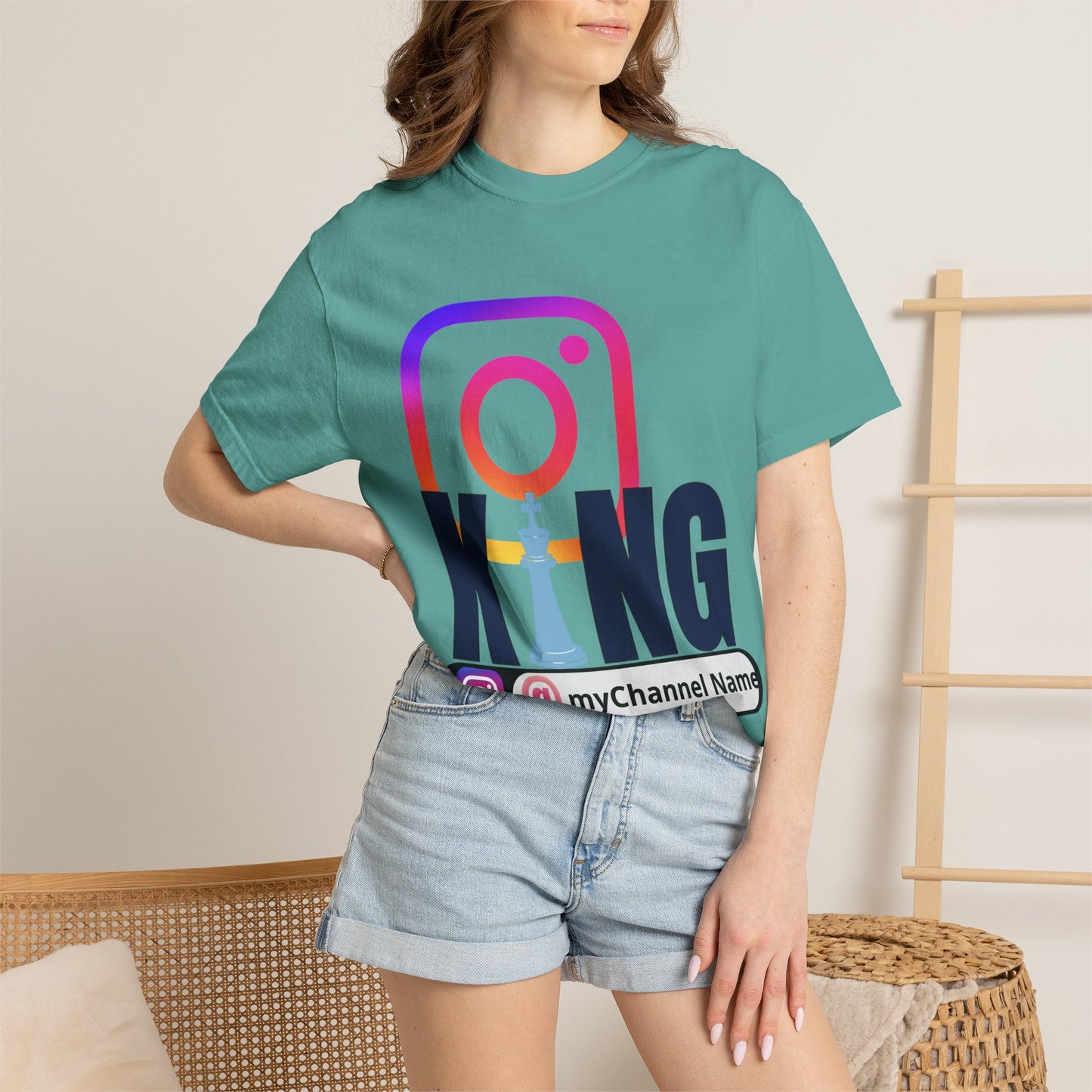 Instagram King T-Shirt — Custom @myChannel Name Social Media Tee