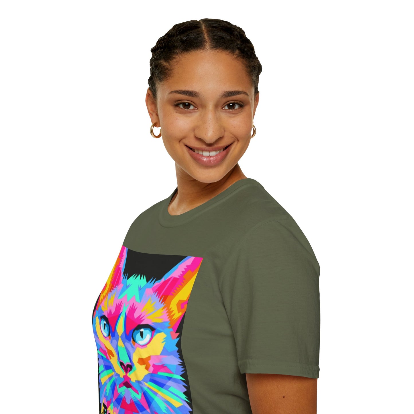 Colorful Pop Art Cat T-Shirt — "Best Friend" Graphic Tee