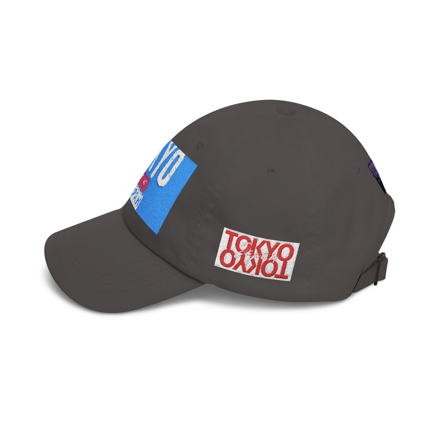 Tokyo Retro Patch Dad Cap – White Embroidered Travel Baseball Hat