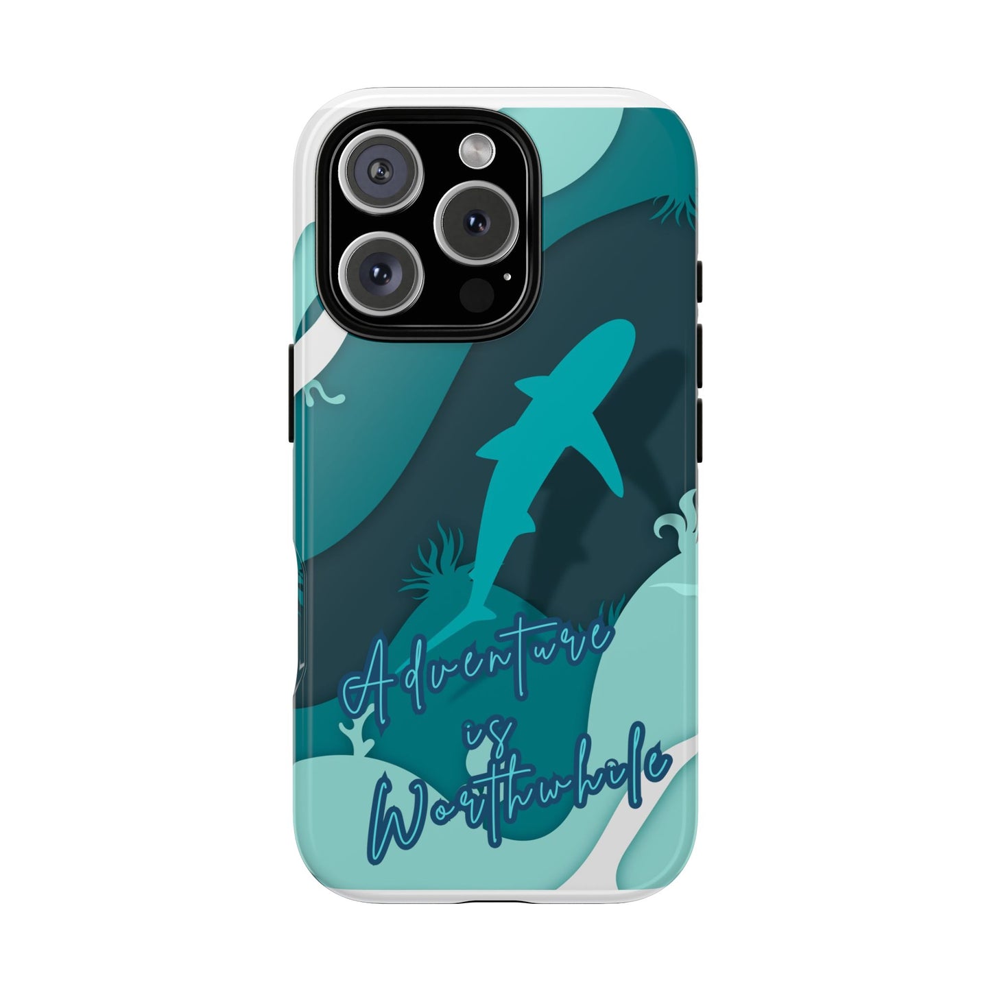Blue Ocean Phone Case - "Adventure is Worthwhile" Teal Protective Cover