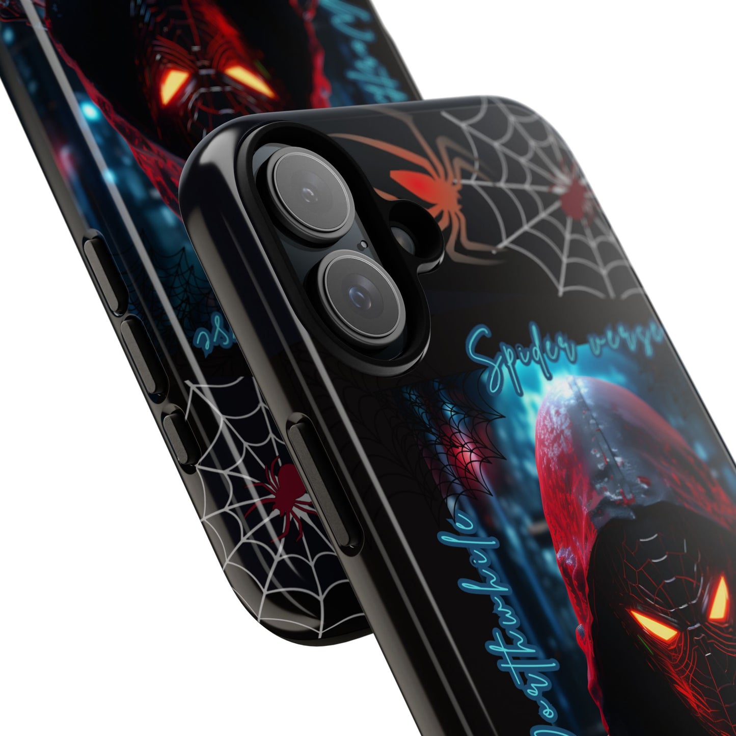 Spiderman Phone Case — Neon Hooded Skull Design "Spider verse"