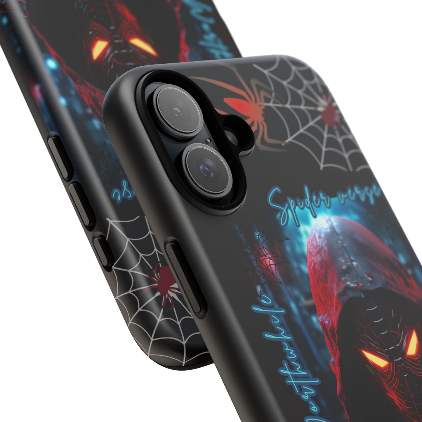 Spiderman Phone Case — Neon Hooded Skull Design "Spider verse"