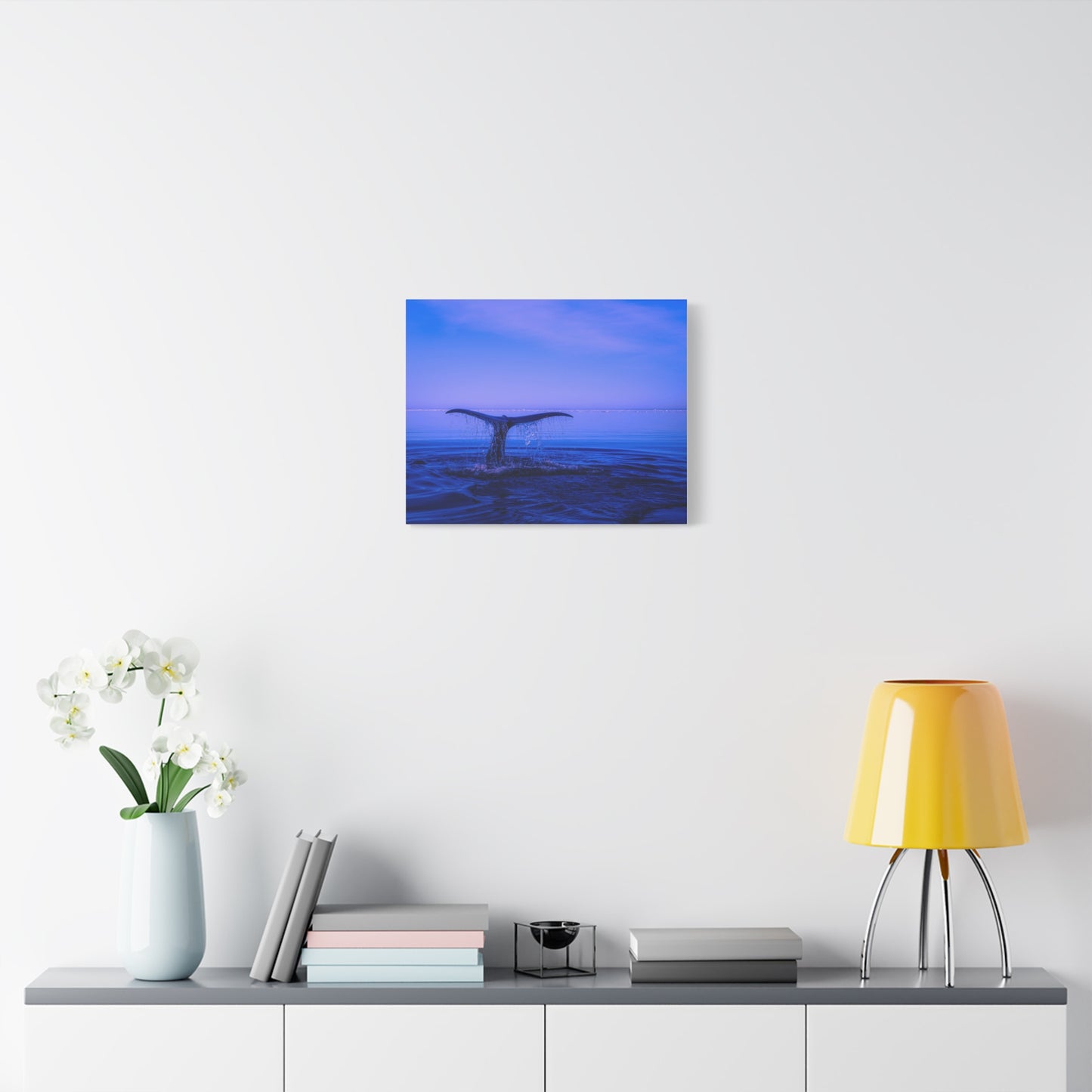 Whale Tail Matte Canvas Print — Ocean Sunset Wall Art