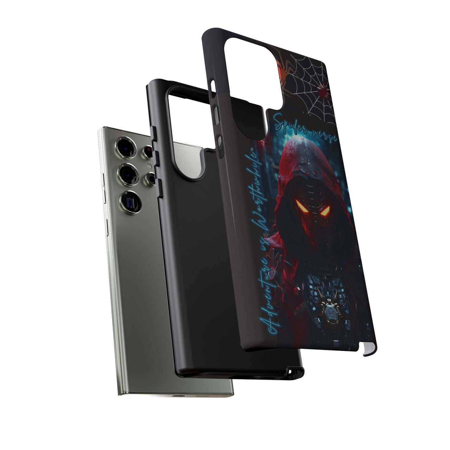Spiderman Phone Case — Neon Hooded Skull Design "Spider verse"