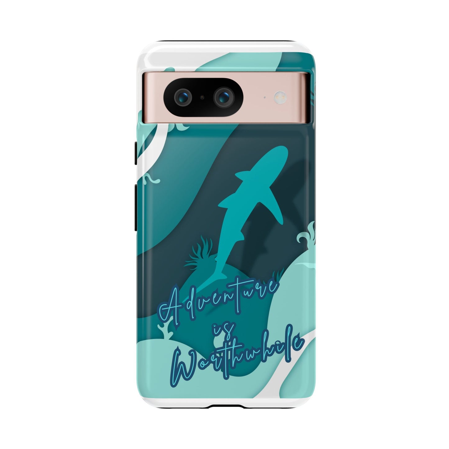 Blue Ocean Phone Case - "Adventure is Worthwhile" Teal Protective Cover