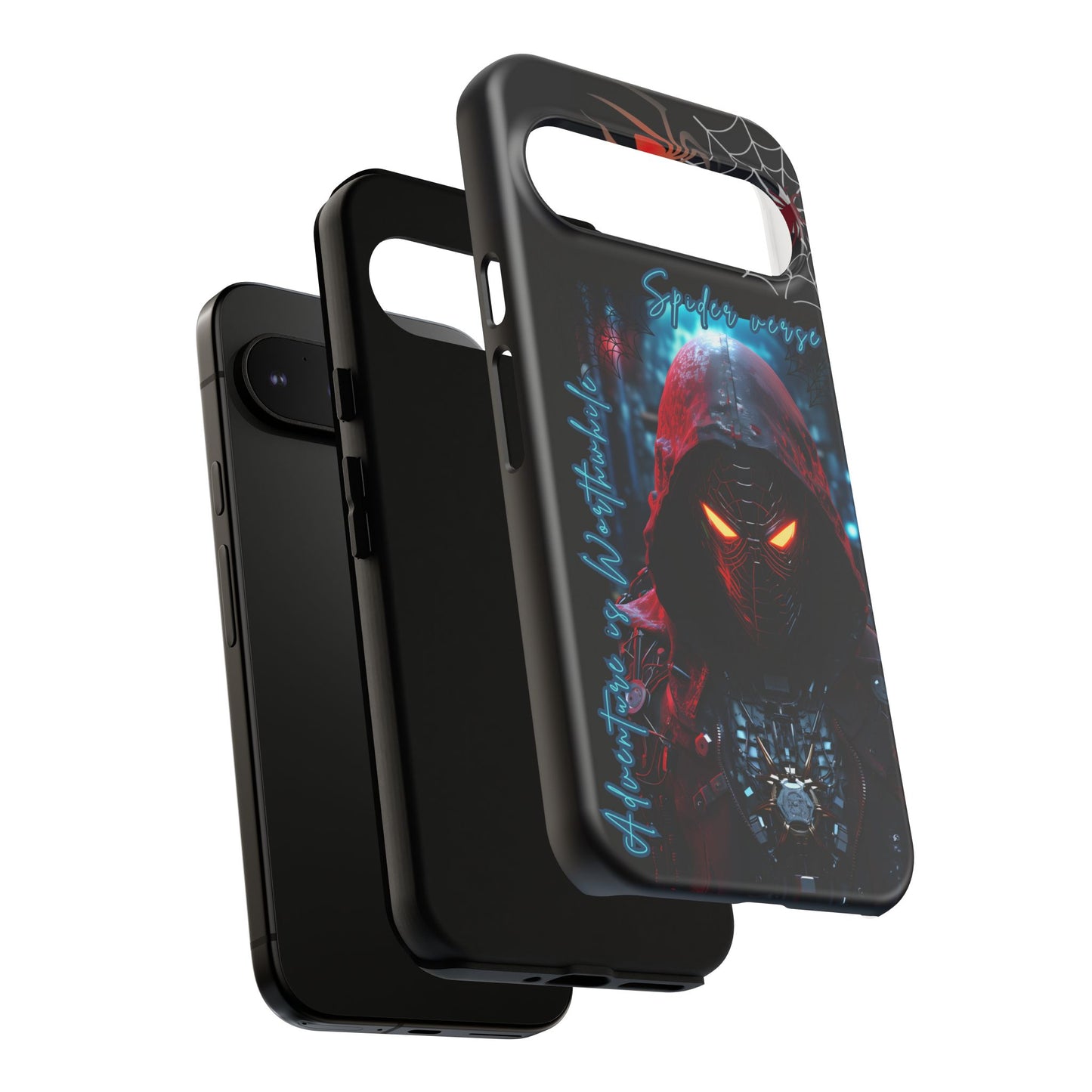 Spiderman Phone Case — Neon Hooded Skull Design "Spider verse"