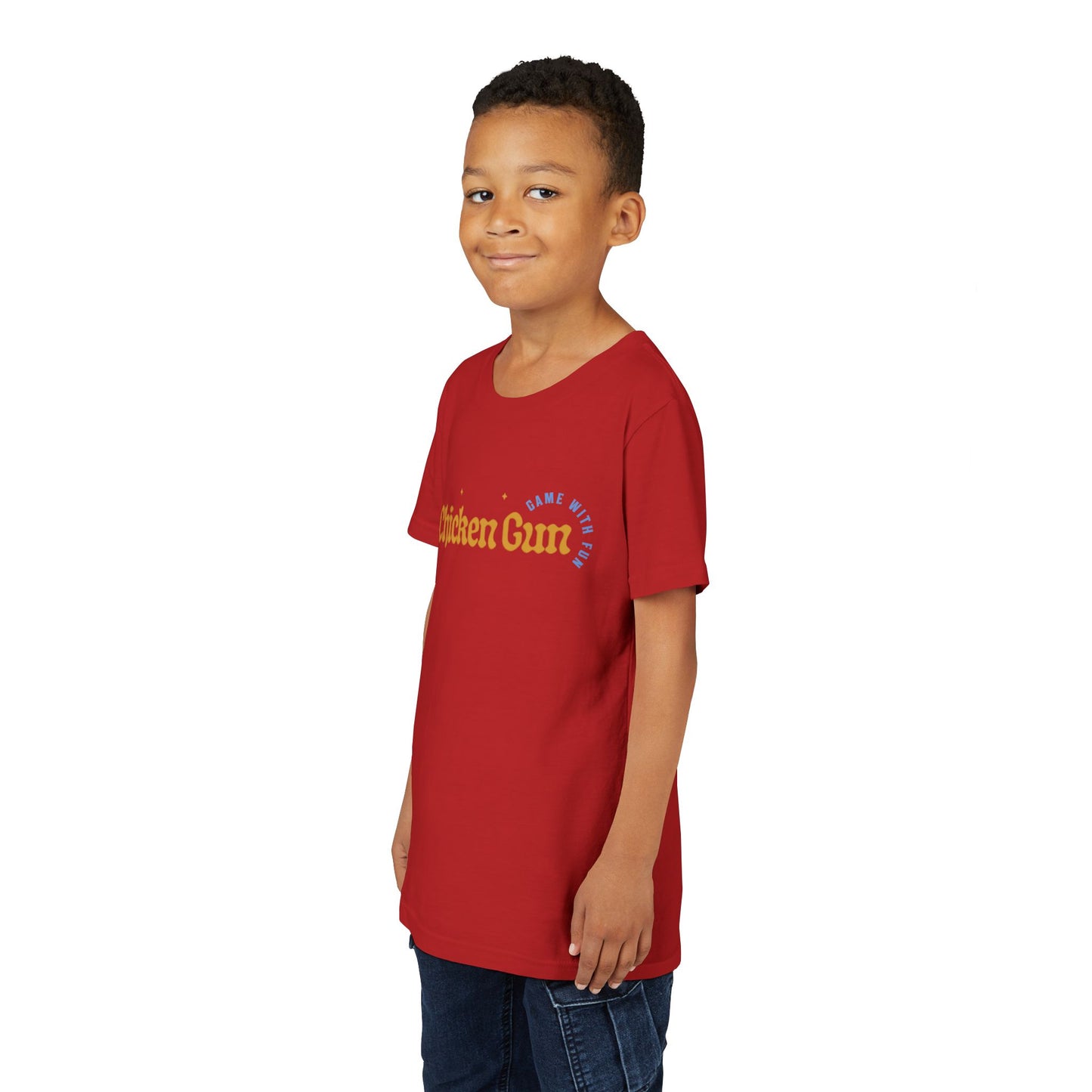 Youth Tee — Cute Chicken Gun Character Kids T-Shirt