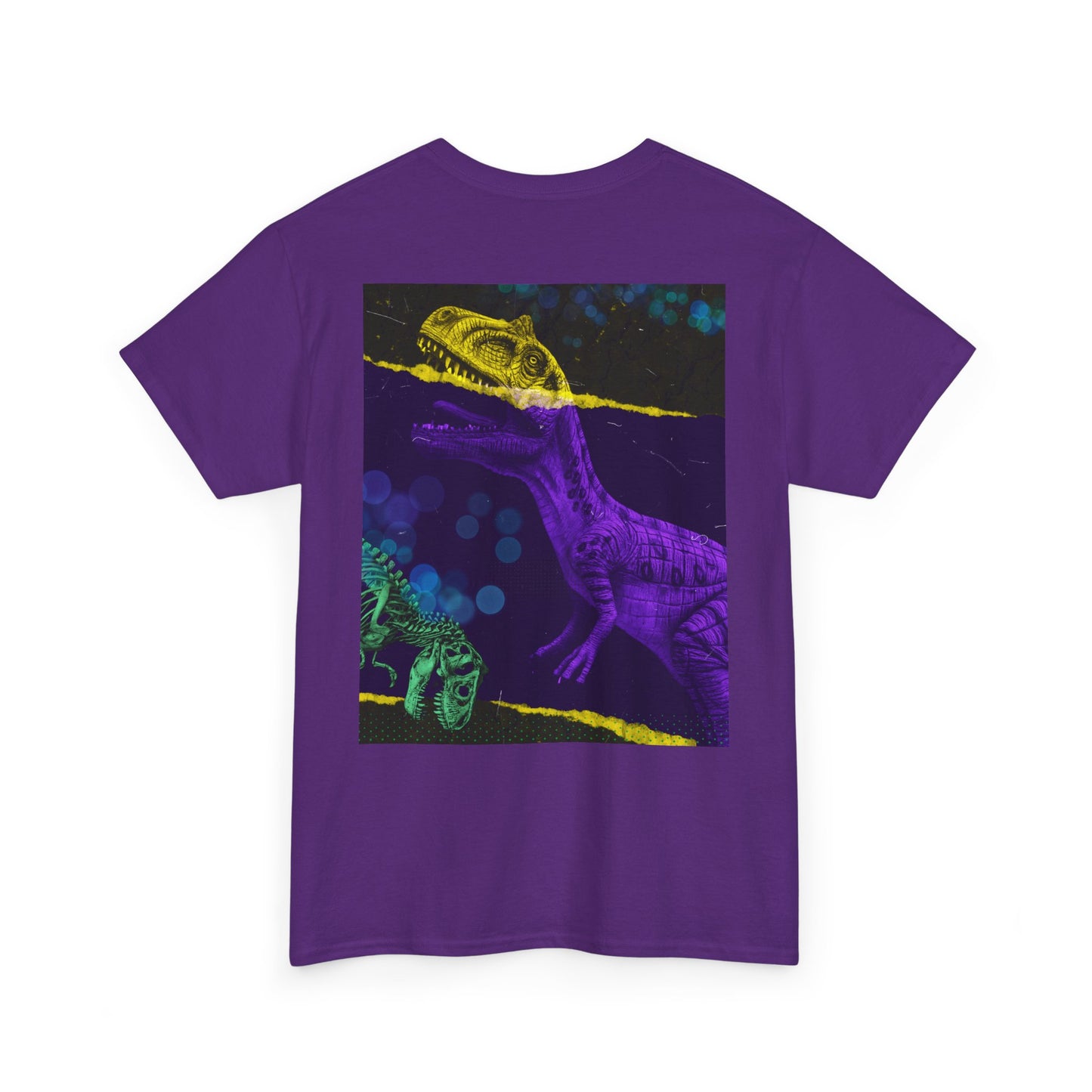 Dinosaur Graphic Tee — Retro Neon T-Rex & Skeleton Shirt