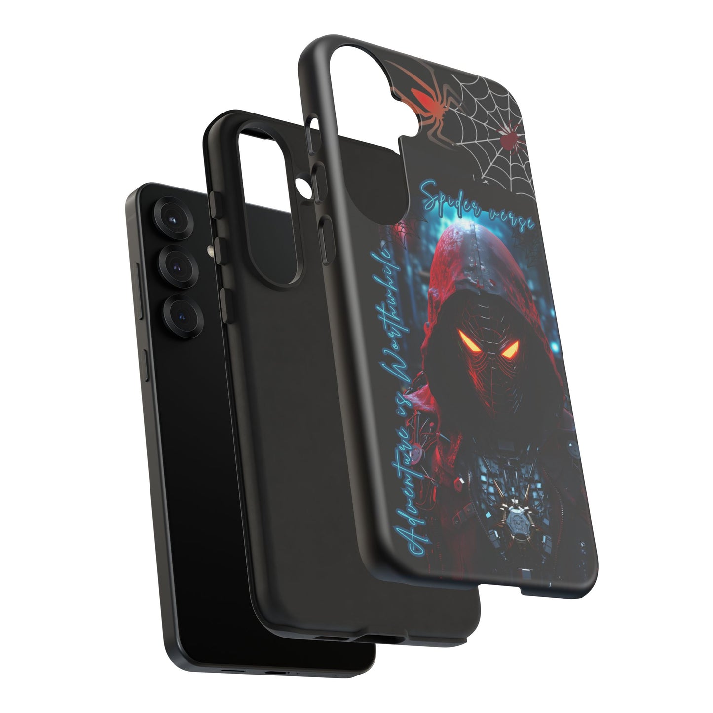 Spiderman Phone Case — Neon Hooded Skull Design "Spider verse"