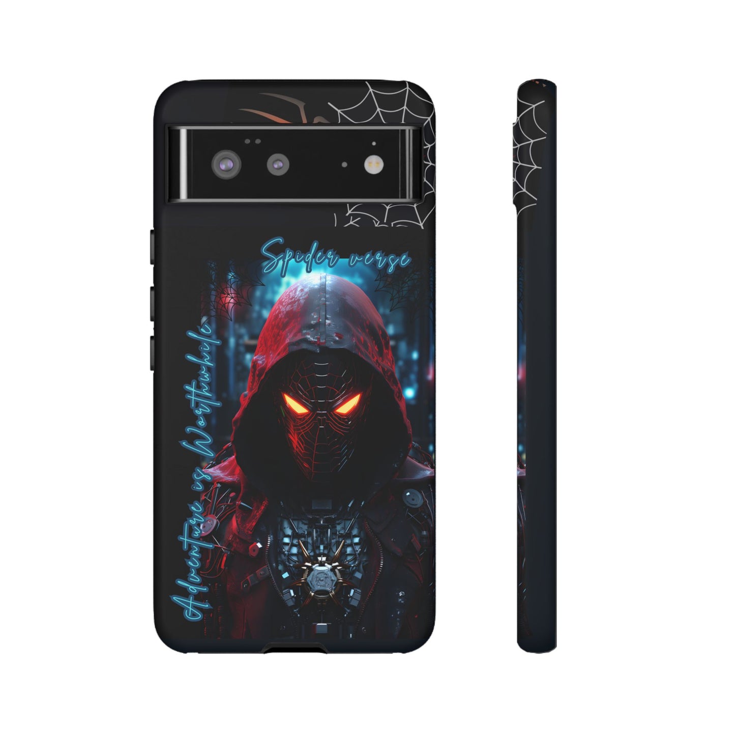 Spiderman Phone Case — Neon Hooded Skull Design "Spider verse"