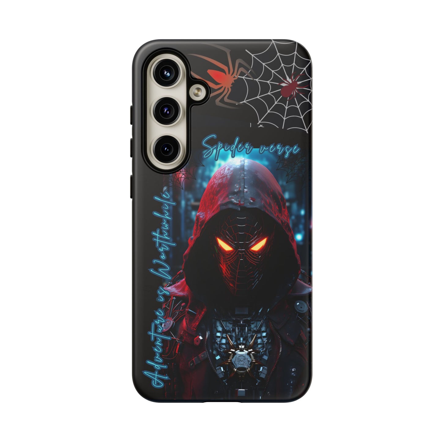 Spiderman Phone Case — Neon Hooded Skull Design "Spider verse"