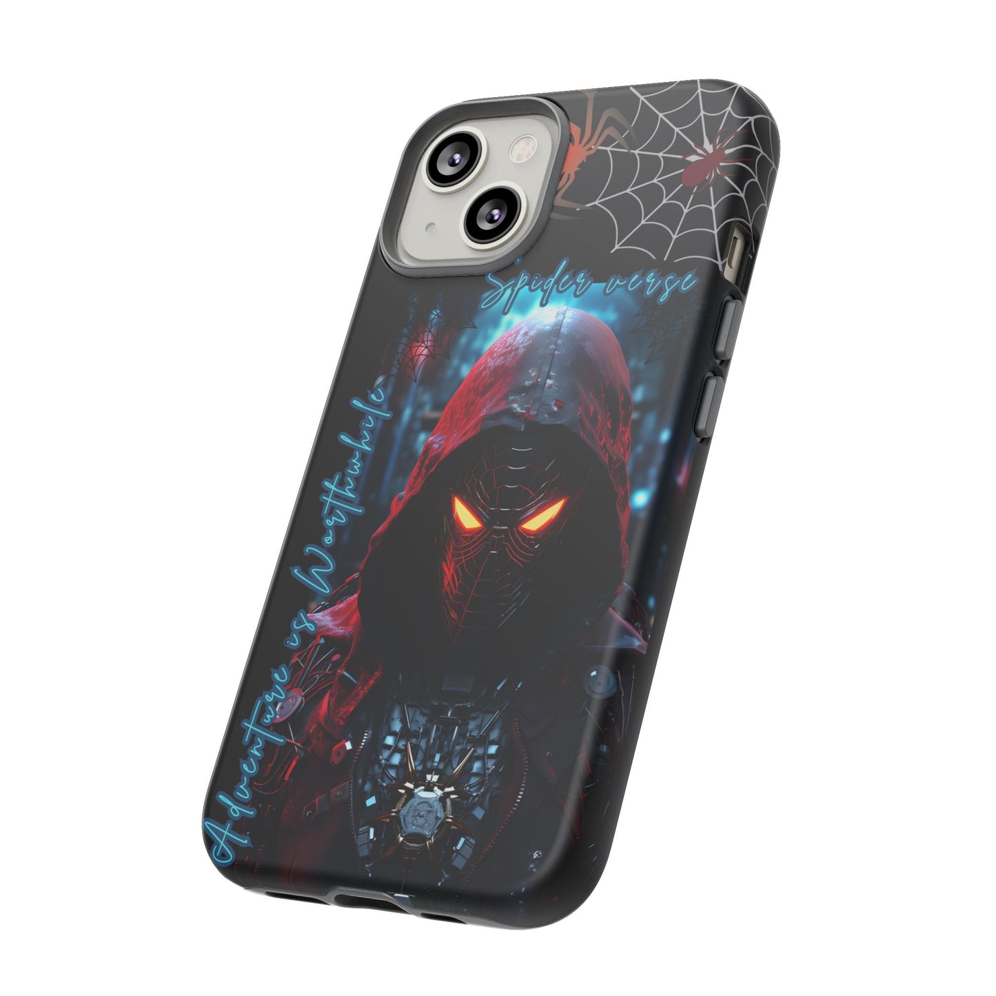 Spiderman Phone Case — Neon Hooded Skull Design "Spider verse"
