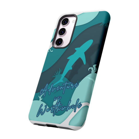 Blue Ocean Phone Case - "Adventure is Worthwhile" Teal Protective Cover