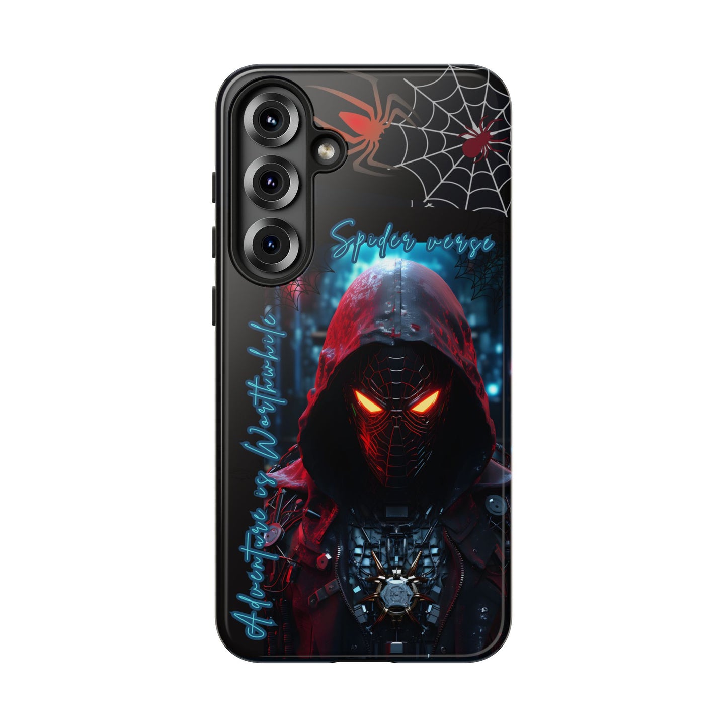 Spiderman Phone Case — Neon Hooded Skull Design "Spider verse"