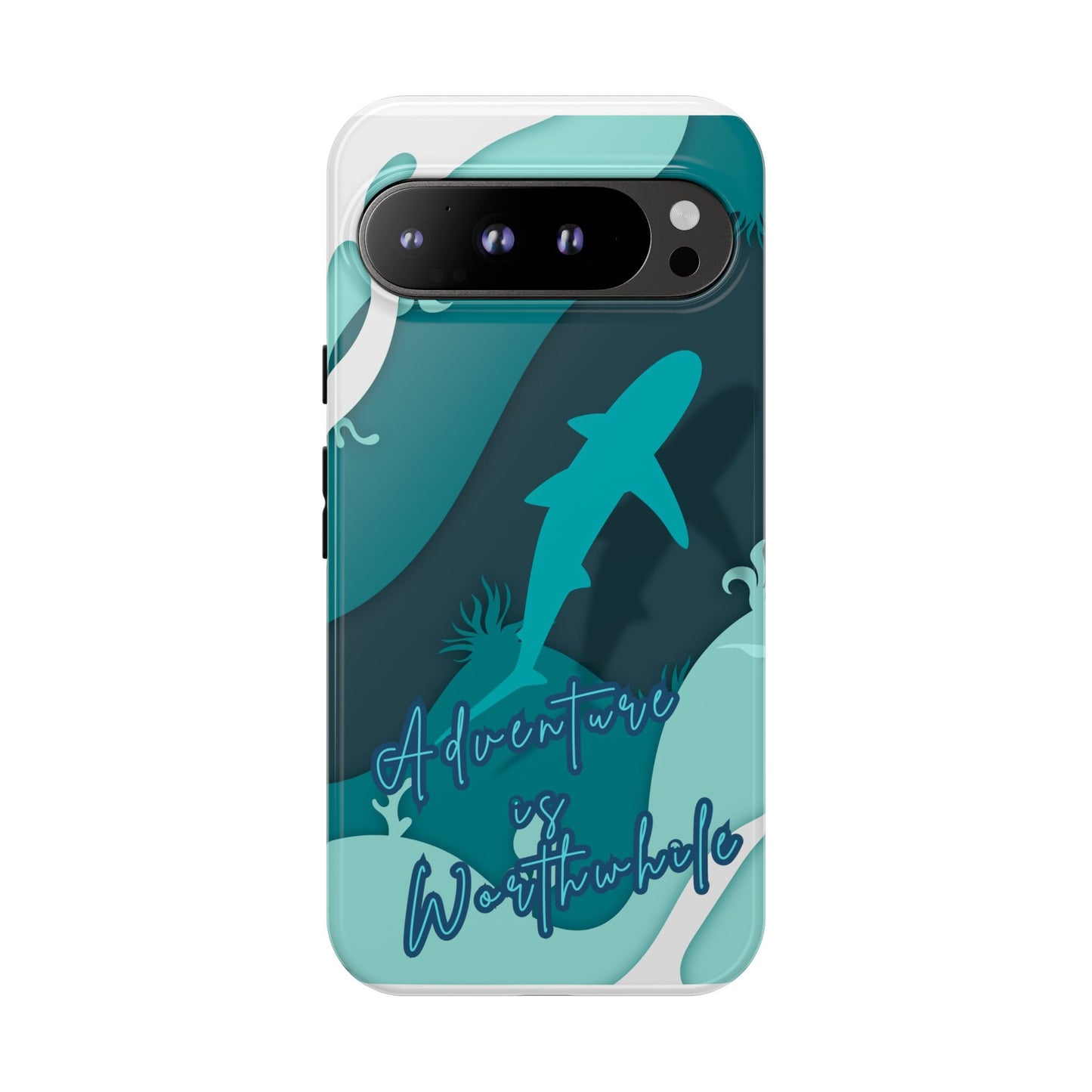 Blue Ocean Phone Case - "Adventure is Worthwhile" Teal Protective Cover