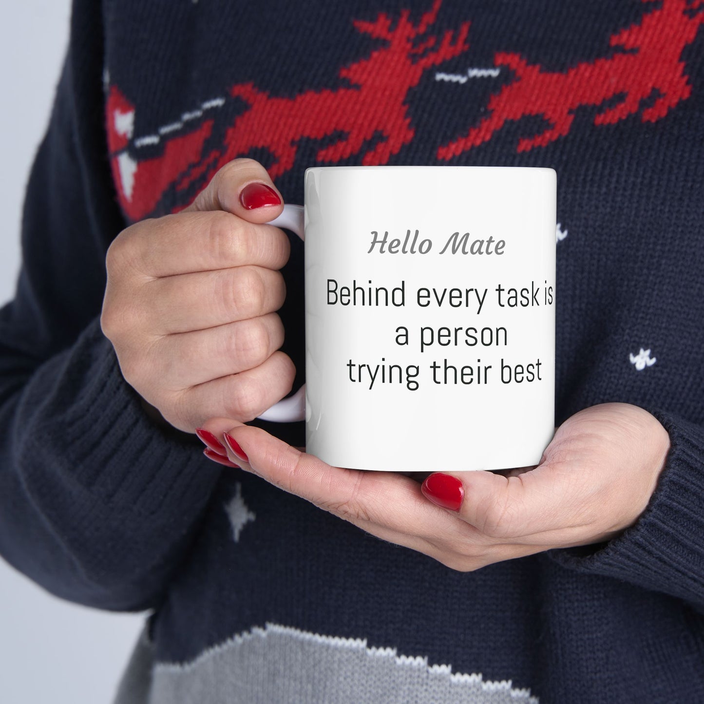 Motivational Quote Ceramic Mug — "Being the Best Version of You" Cutom text