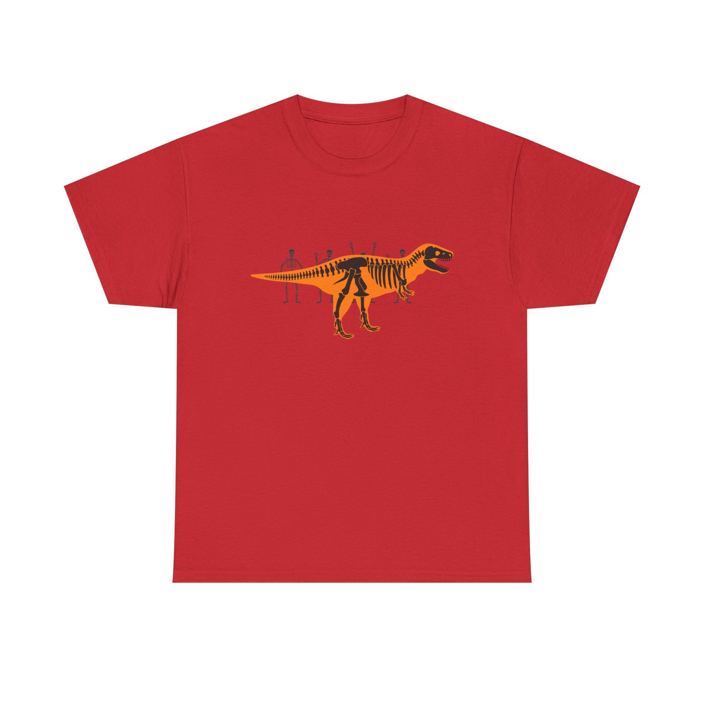 Dinosaur Graphic Tee — Retro Neon T-Rex & Skeleton Shirt