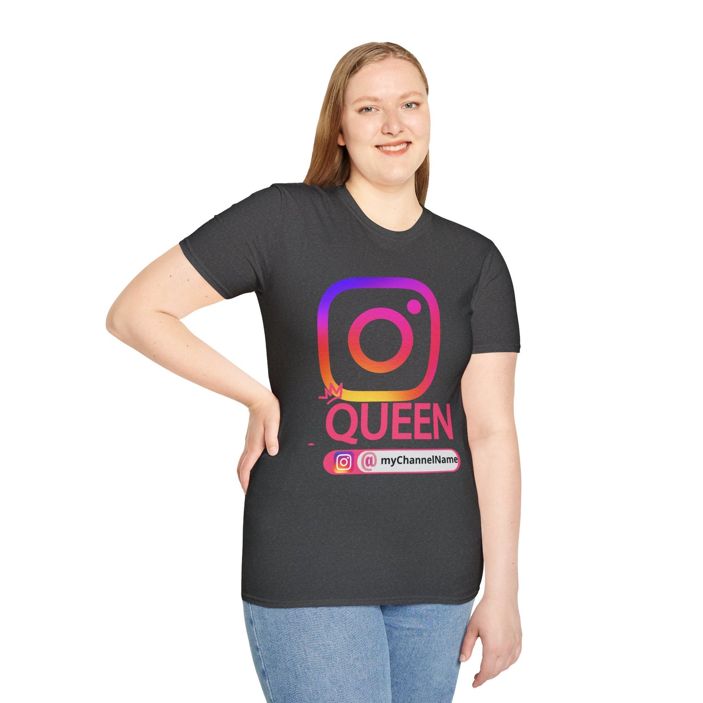 Instagram Queen T-Shirt — "Queen" Social Media Tee with Custom @handle