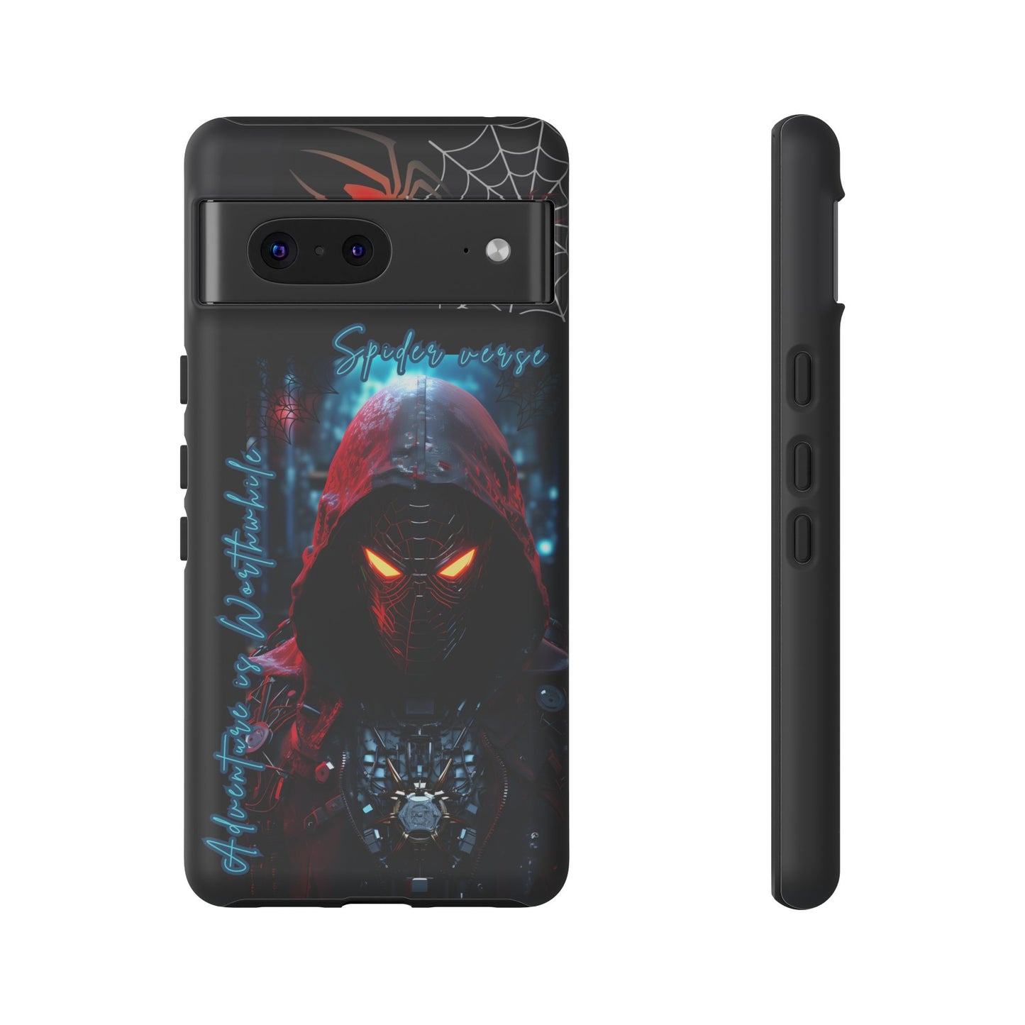 Spiderman Phone Case — Neon Hooded Skull Design "Spider verse"