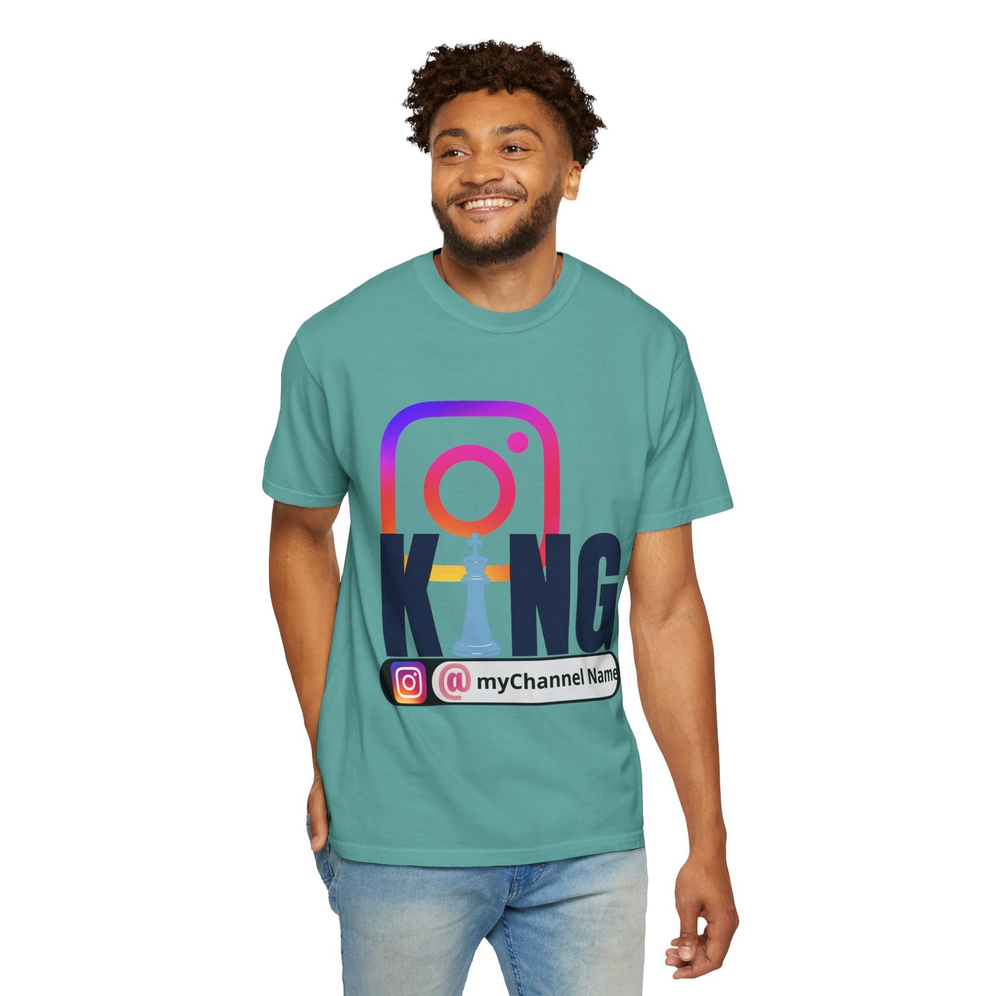Instagram King T-Shirt — Custom @myChannel Name Social Media Tee