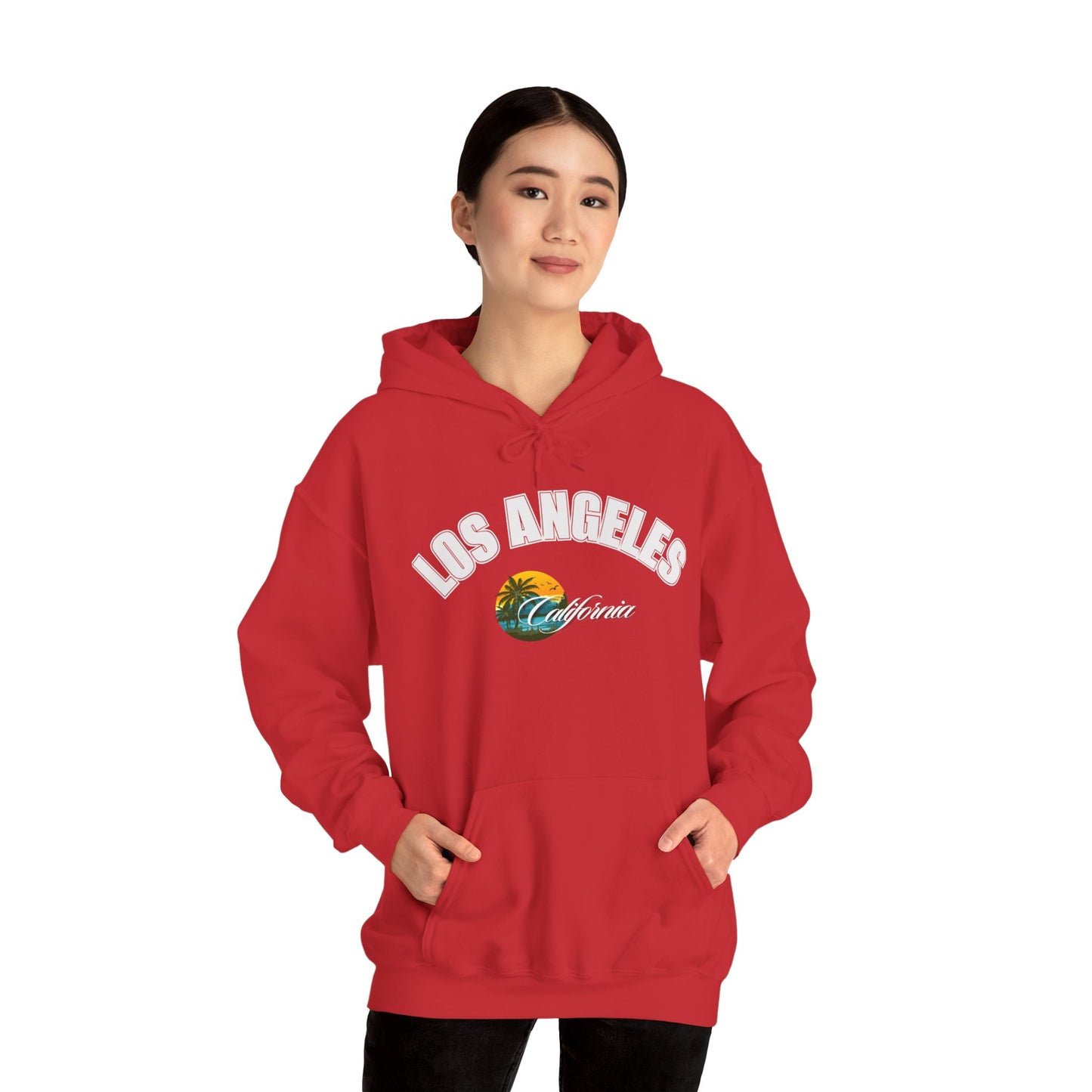 Los Angeles Retro Surf Hoodie — Vintage Sunset Car & Palm Tree Sweatshirt