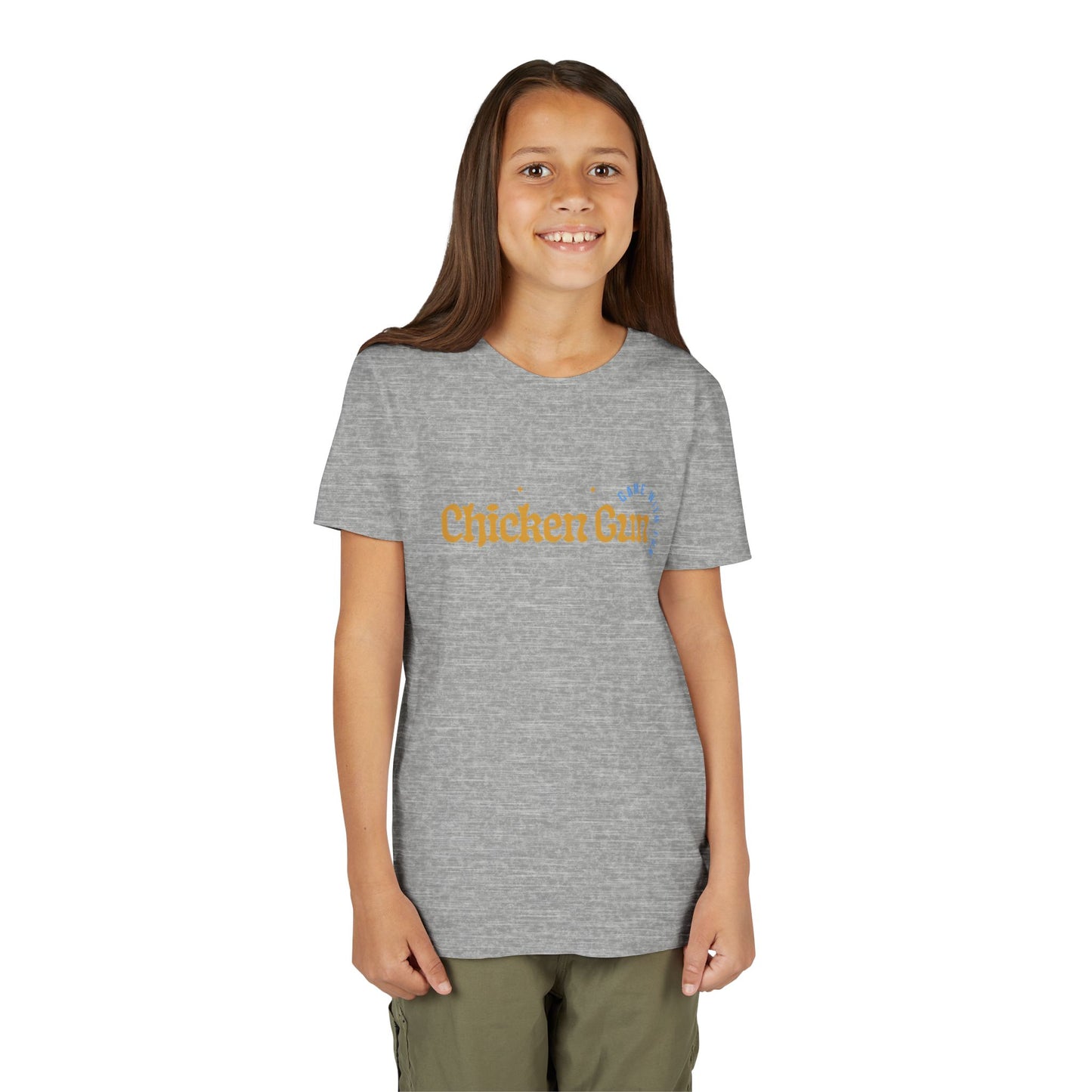 Youth Tee — Cute Chicken Gun Character Kids T-Shirt