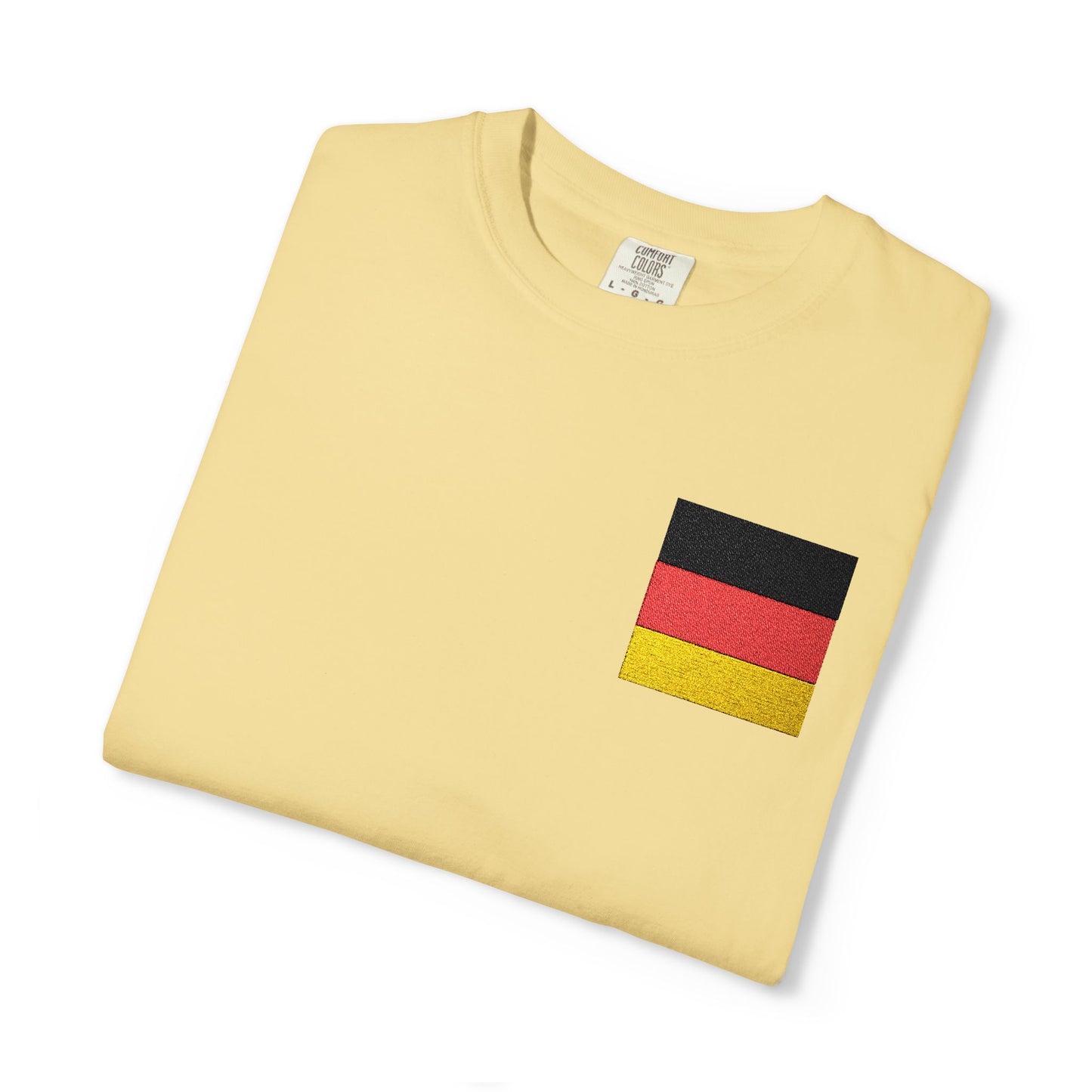 Germany Flag Pocket T-Shirt — German Pride Tee with Sleeve Flags