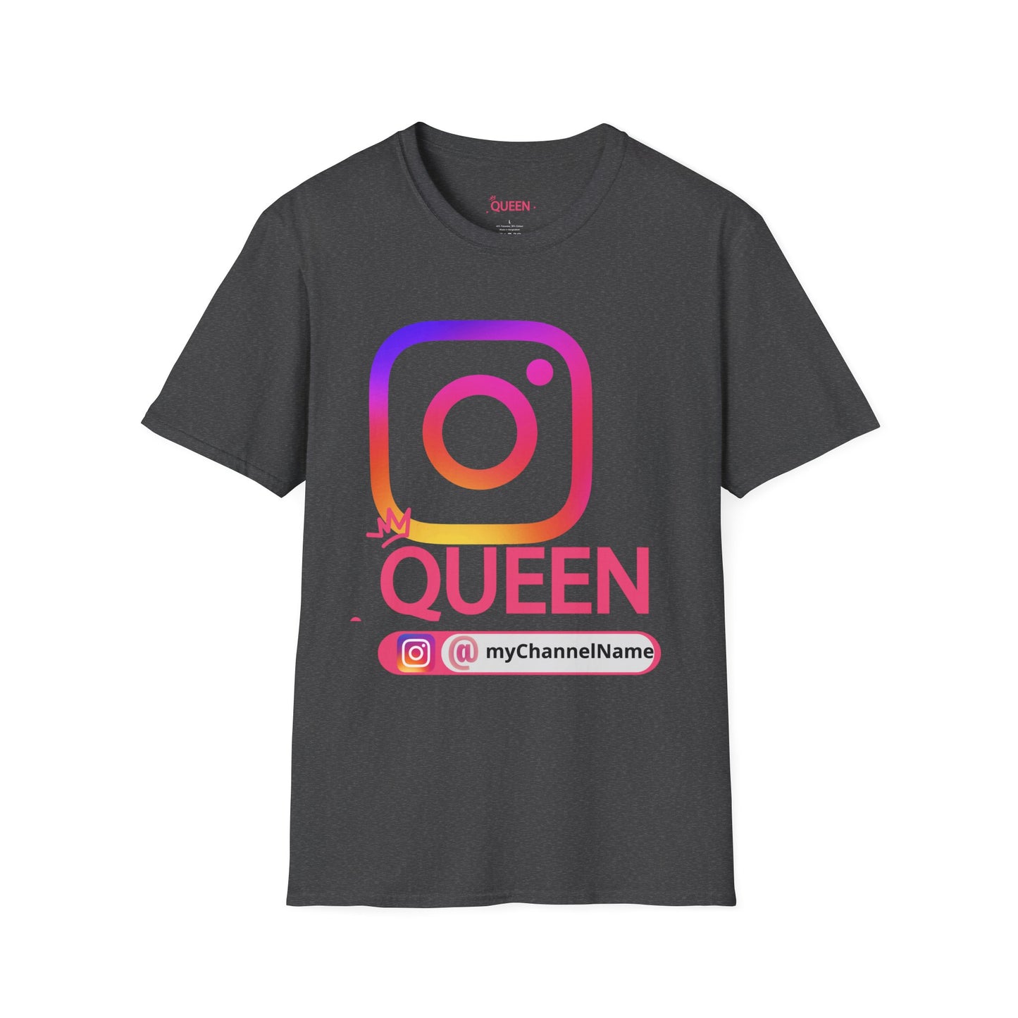 Instagram Queen T-Shirt — "Queen" Social Media Tee with Custom @handle